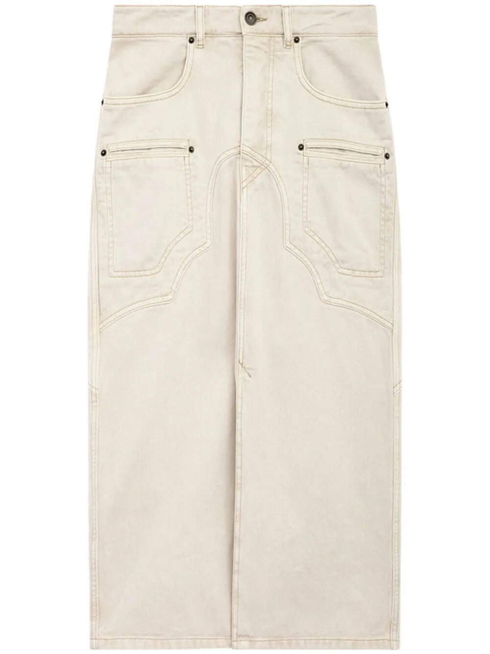 ISABEL MARANT Stitched Denim Midi Skirt