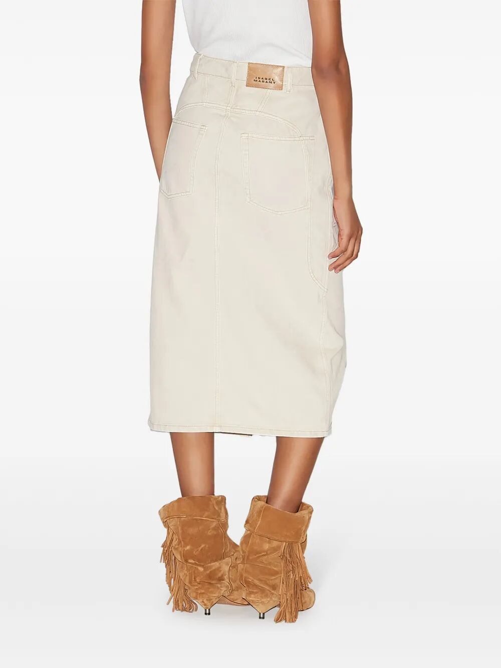 ISABEL MARANT Stitched Denim Midi Skirt