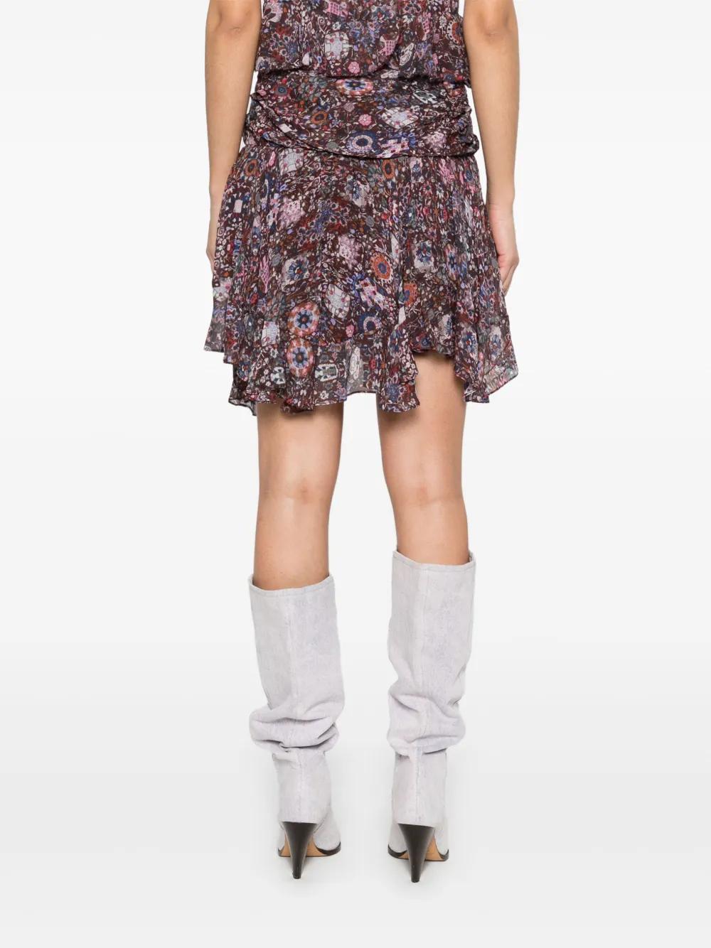 ISABEL MARANT ETOILE Frilly Mini Printed Skirt