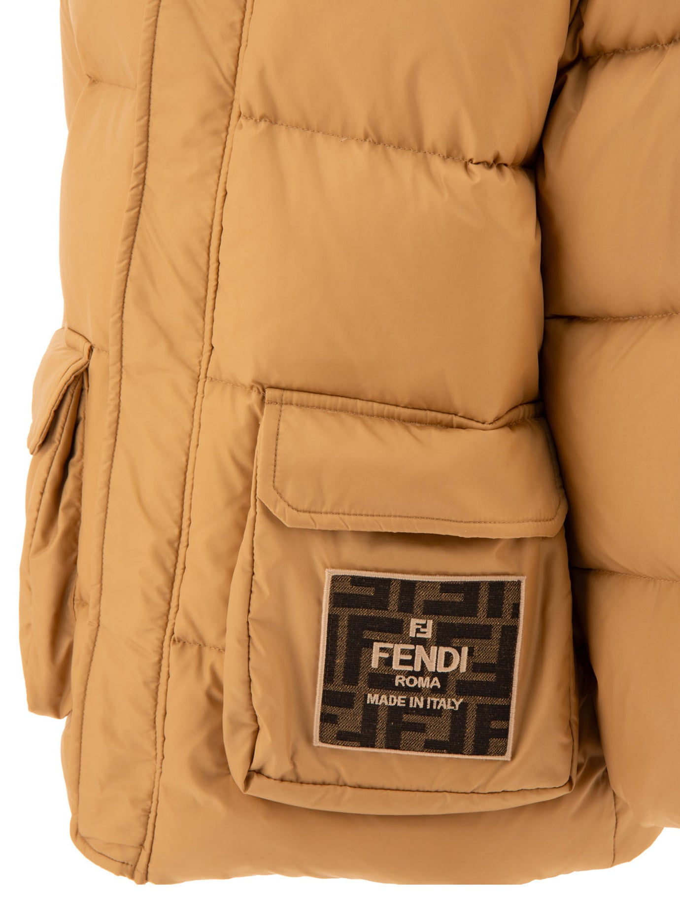FENDI KIDS Mini Boys' Down Jacket with Patch Logo