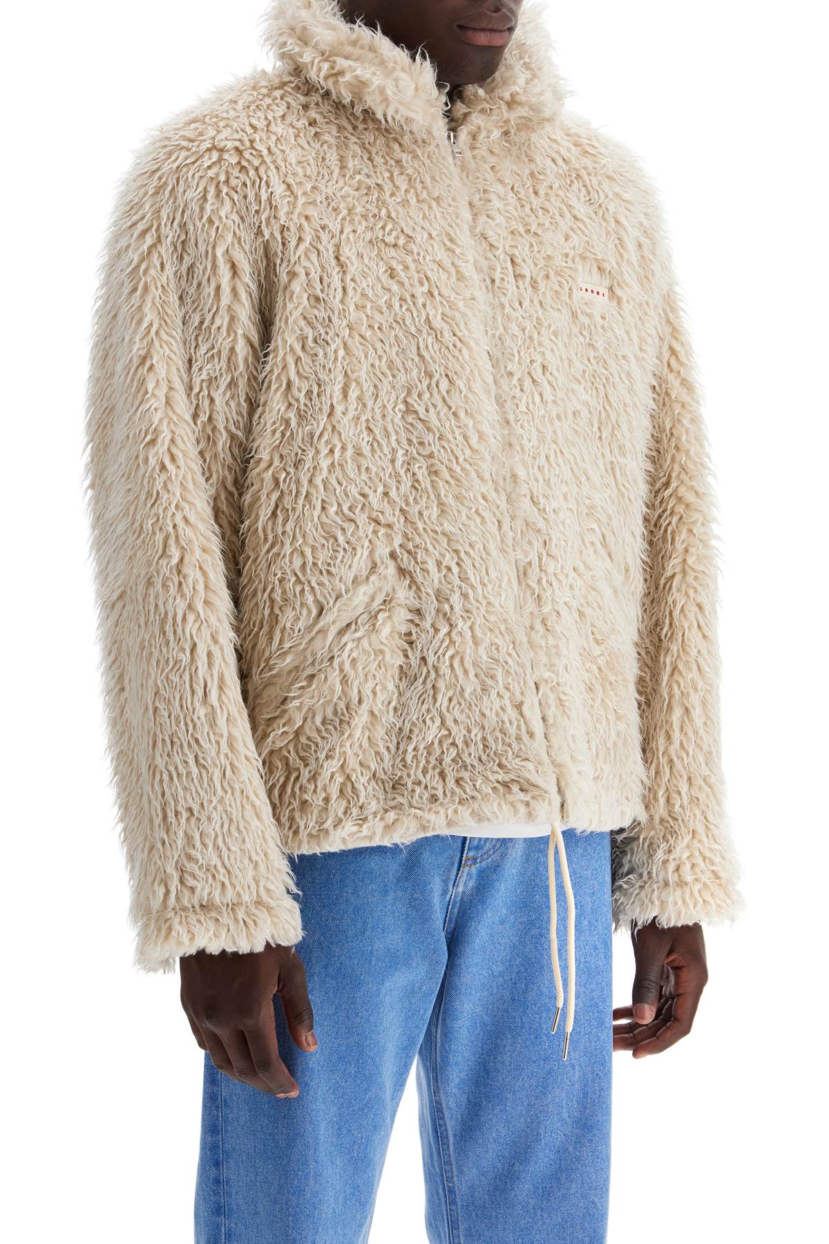 MARNI Men's Polyester Jacket - Artificial Fur