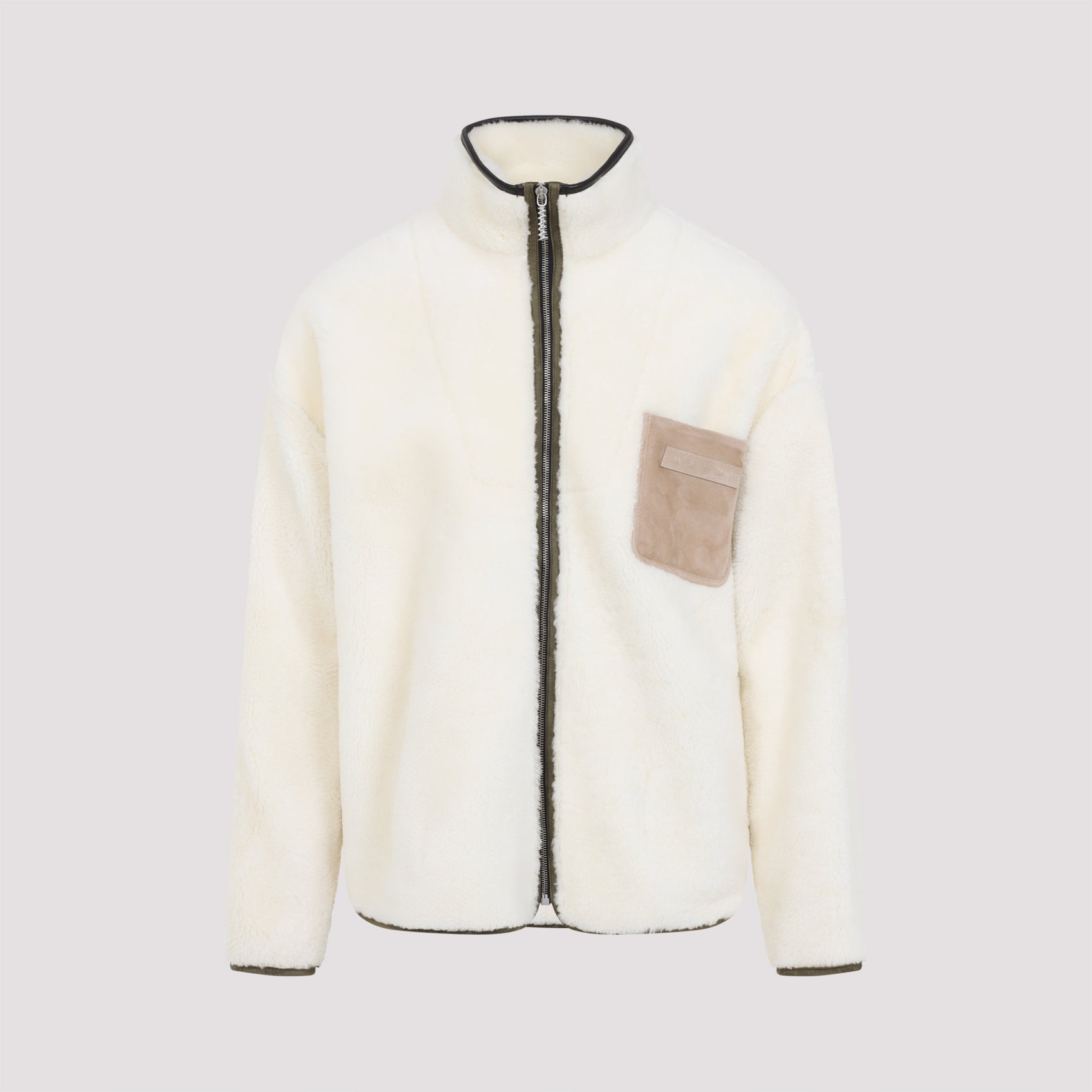 MARNI Fleece Bomber Jacket with Zip-Up Closure