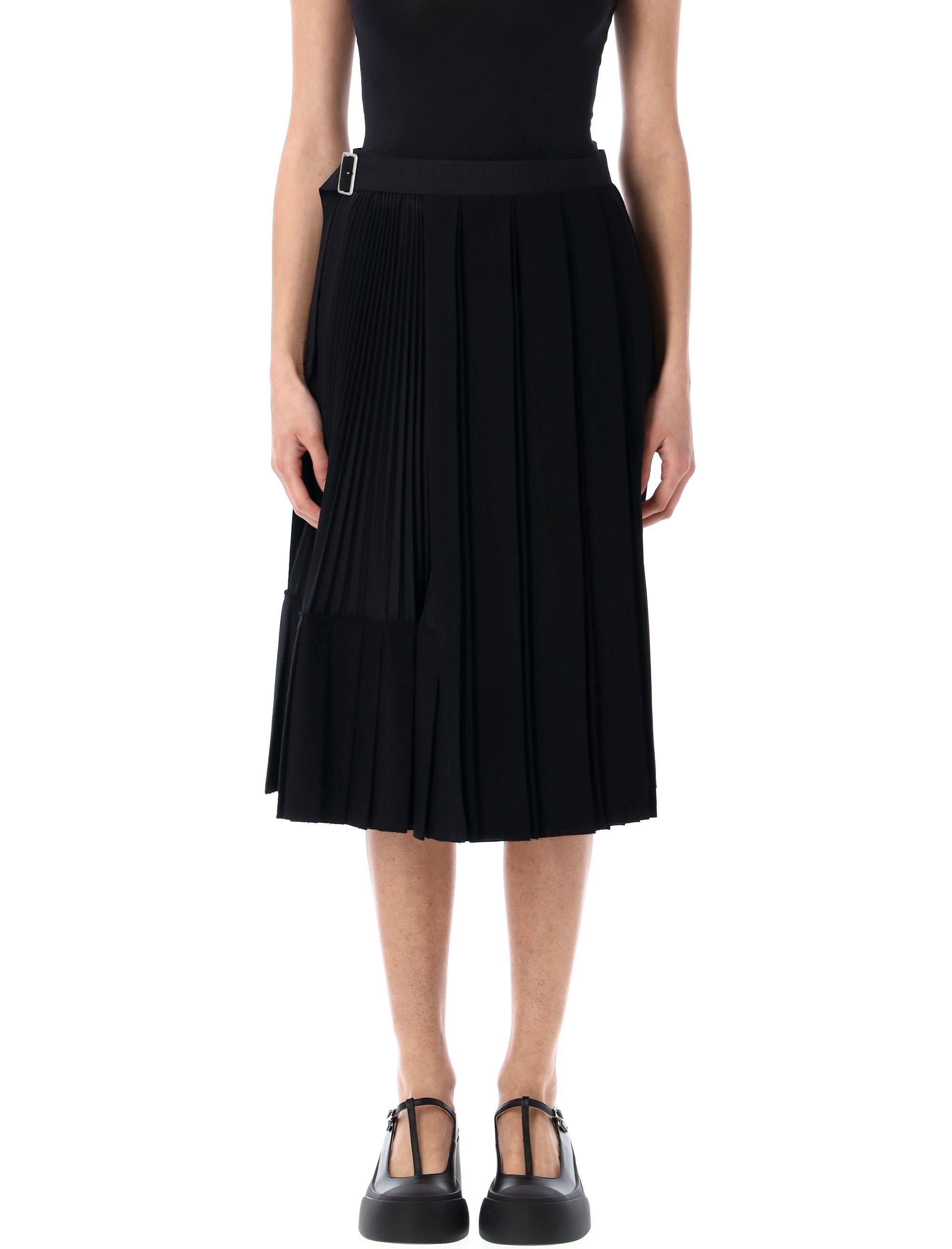 JUNYA WATANABE Pleated Midi Skirt with Integrated Belt