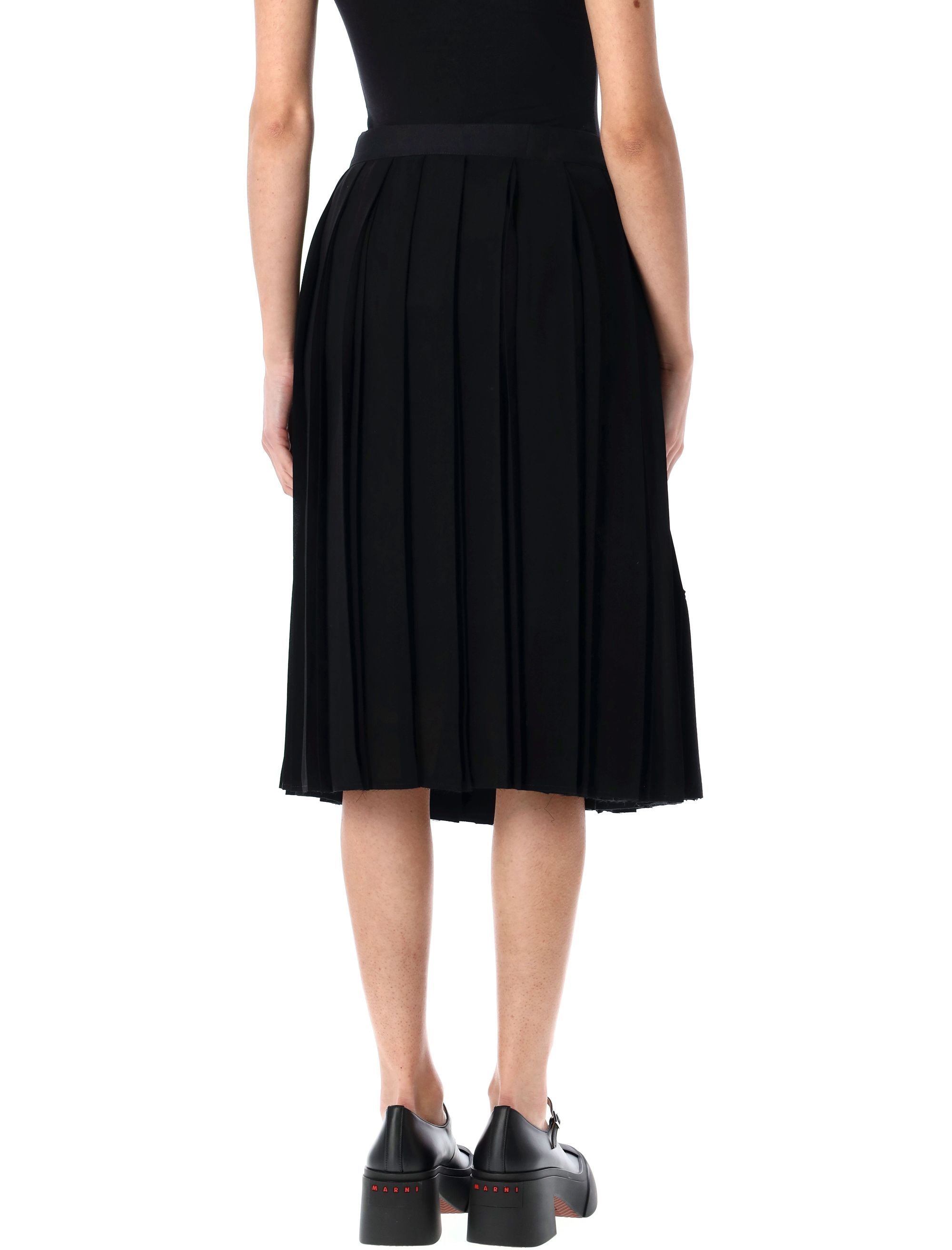 JUNYA WATANABE Pleated Midi Skirt with Integrated Belt