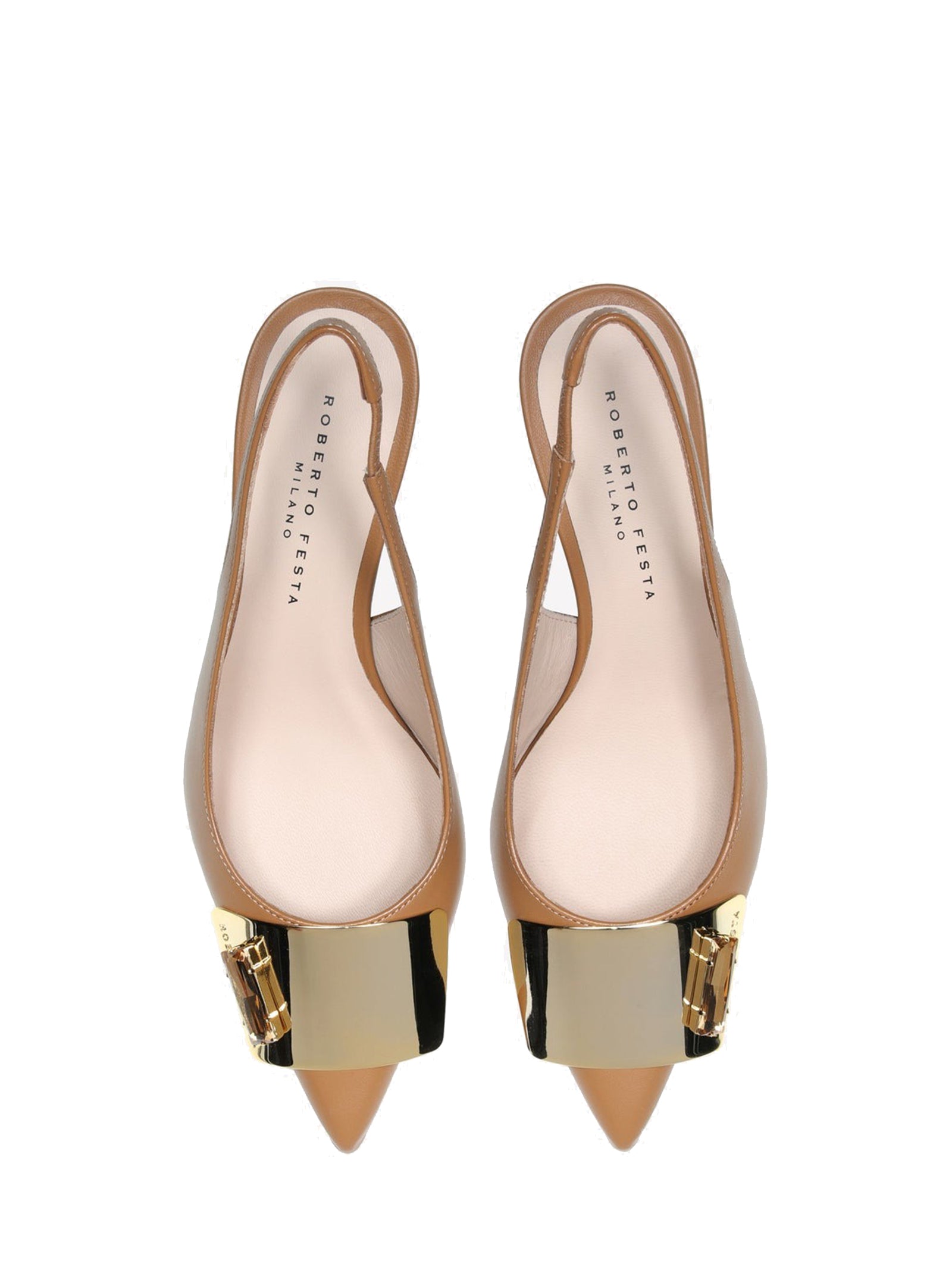 ROBERTO FESTA Chic Slingback Pumps with Statement Plaque Accessory