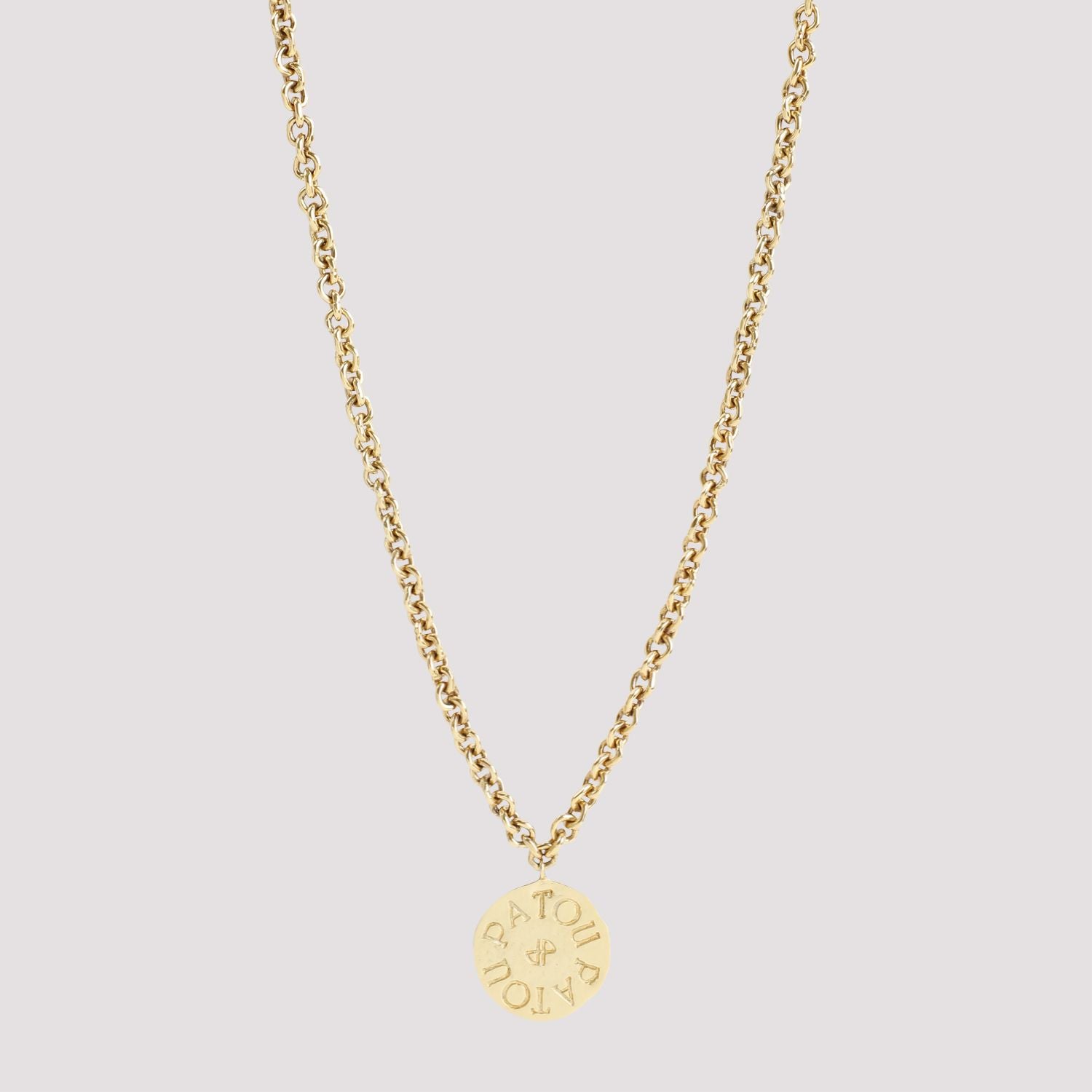 PATOU Mini Coin Pendant Gold-Plated Brass Necklace