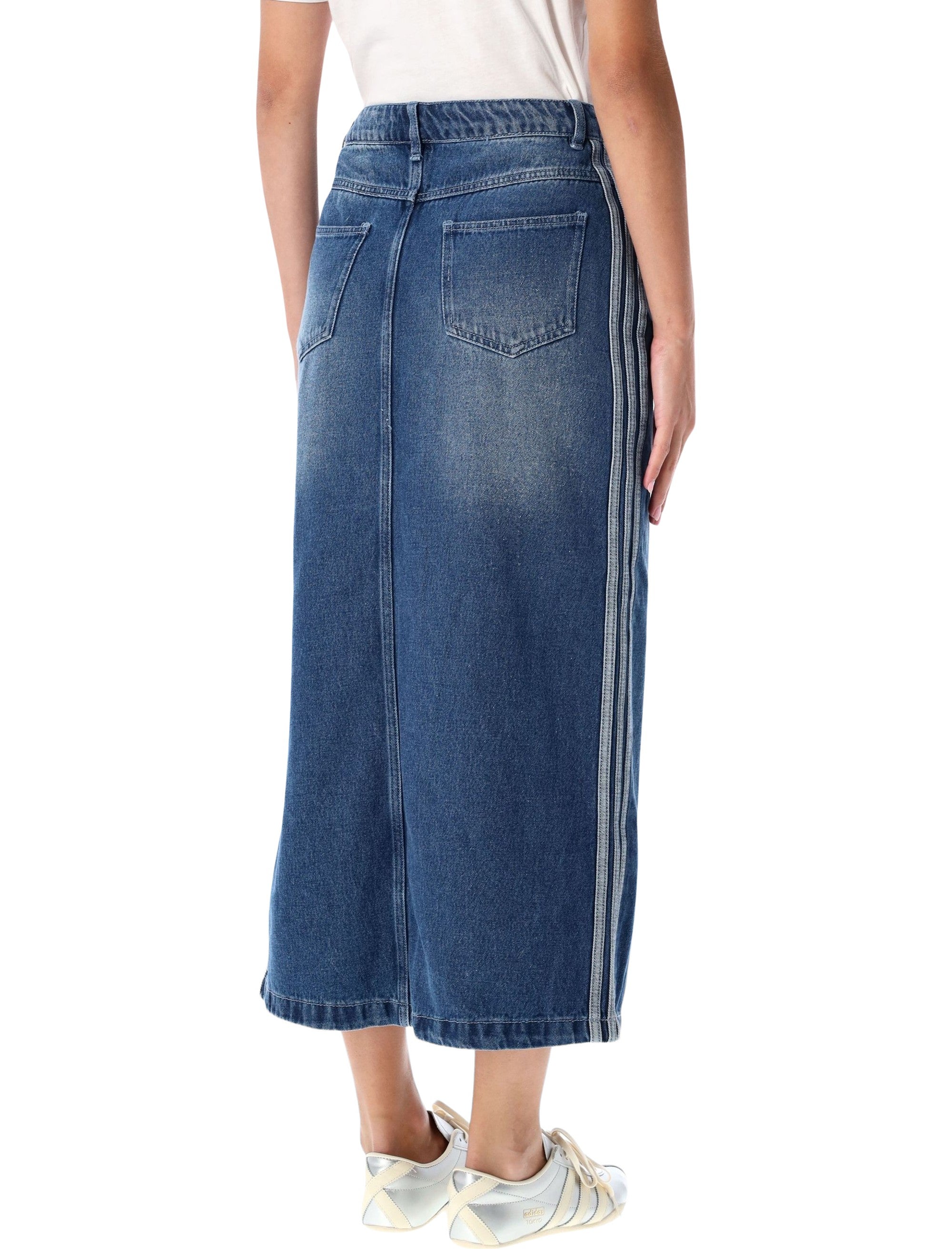 ADIDAS ORIGINALS Adicolor 3-Stripes Denim Pencil Skirt - Size 40