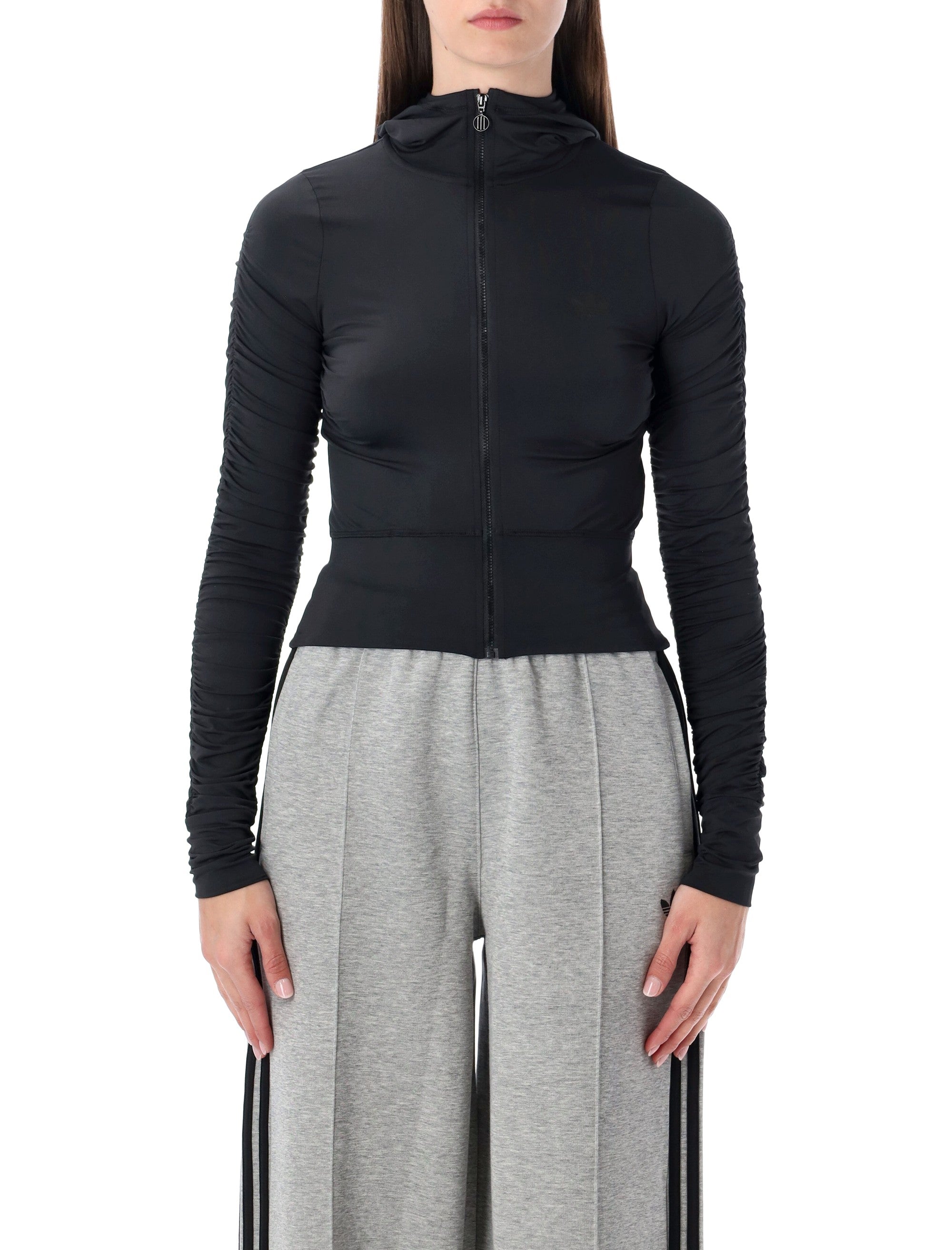 ADIDAS ORIGINALS Slim Fit Ruched Training Jacket - Women's S