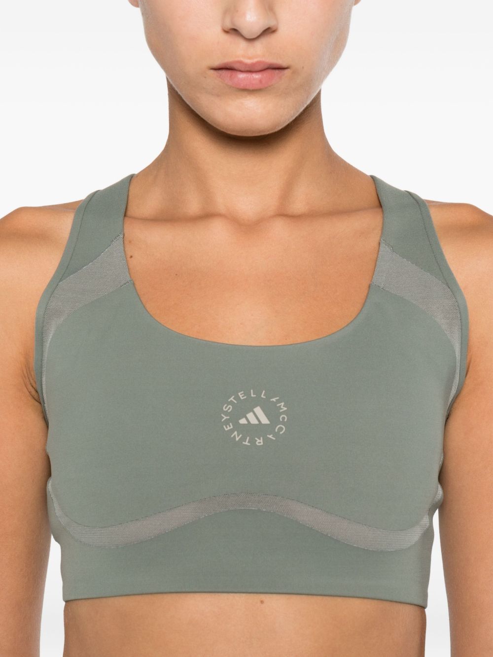 ADIDAS BY STELLA MCCARTNEY Racer Back Seamless Gym Bra with Logo Detail