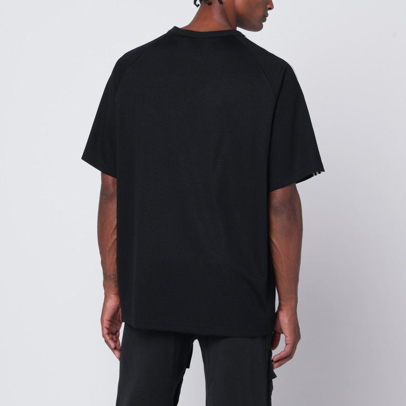 Y-3 Wool Blend T-Shirt with Ribbed Crew Neck for Men