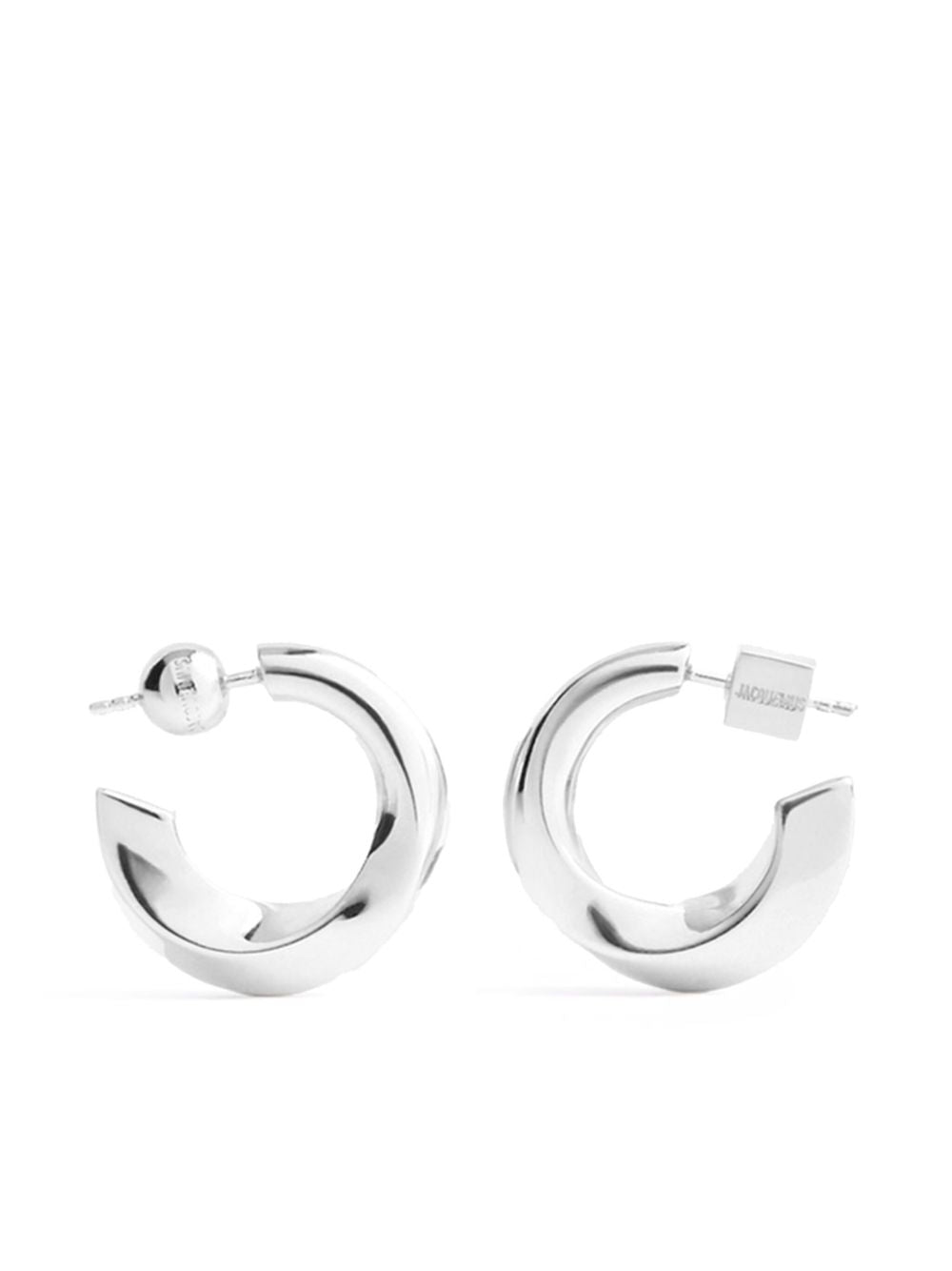 JACQUEMUS Polished Finish Turned Hoop Earrings