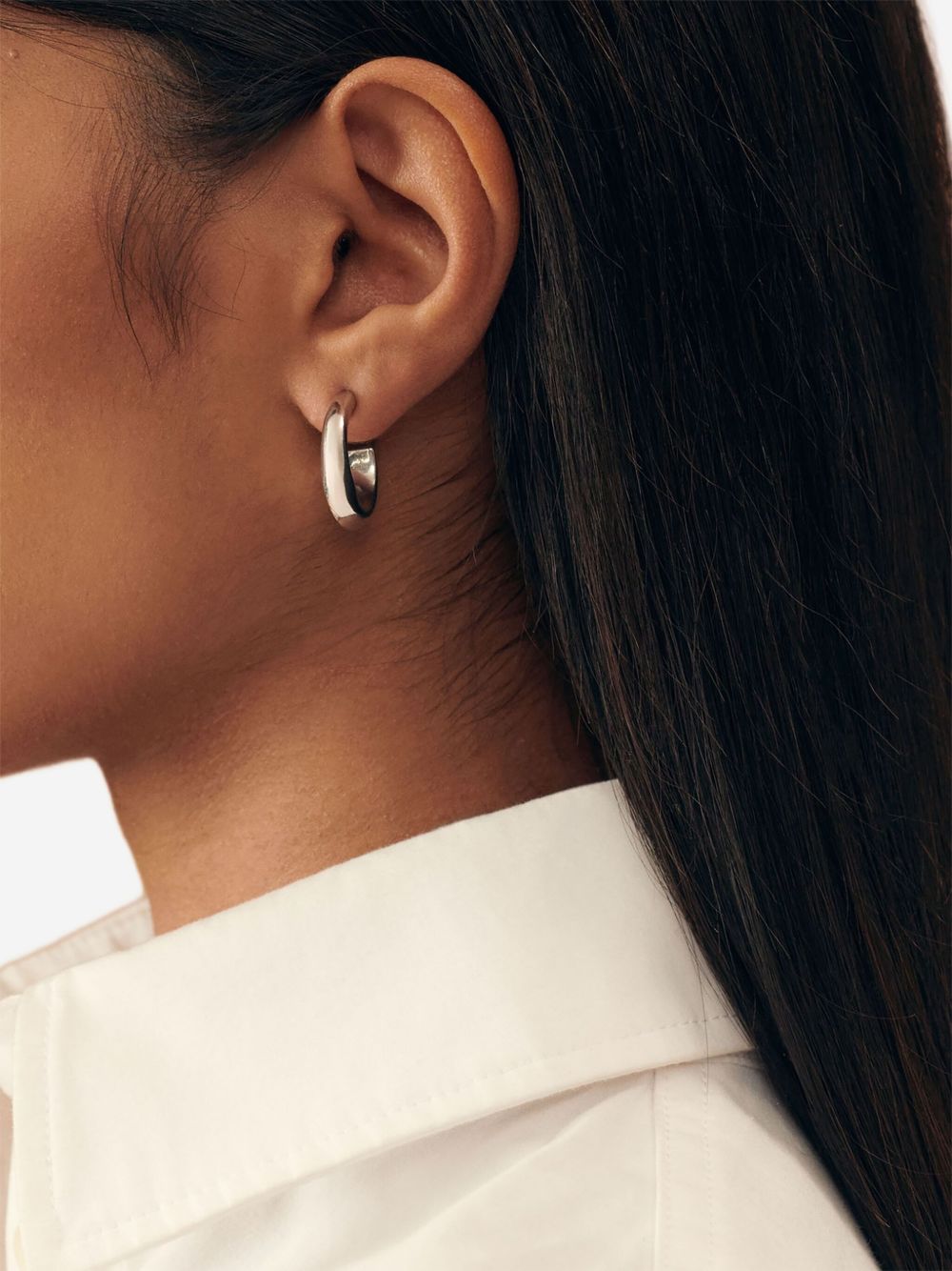 JACQUEMUS Polished Finish Turned Hoop Earrings