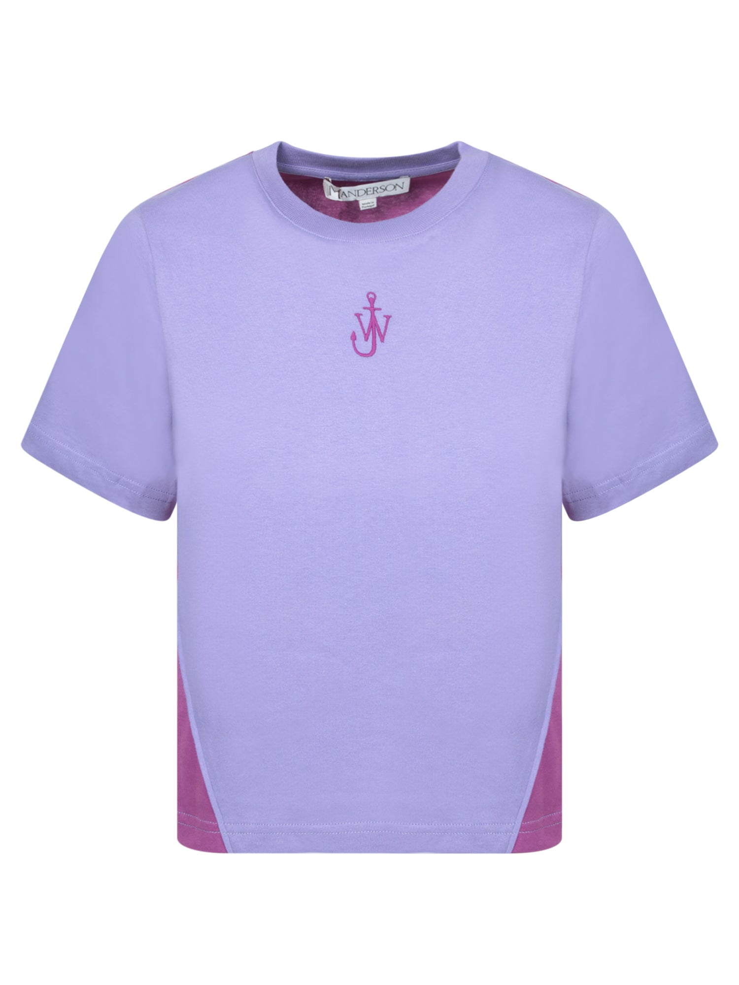 JW ANDERSON Women's Mini Crew Neck T-Shirt with Embroidered Anchor Design