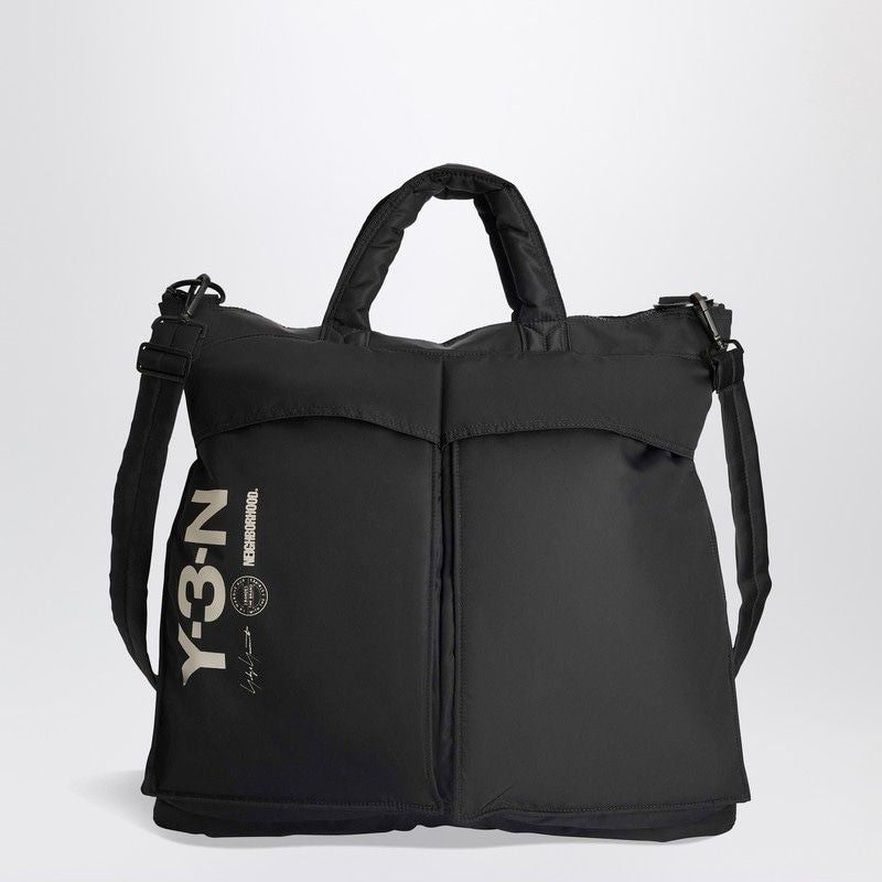 Y-3 X NEIGHBORHOOD Padded Nylon Tote Handbag with Detachable Strap