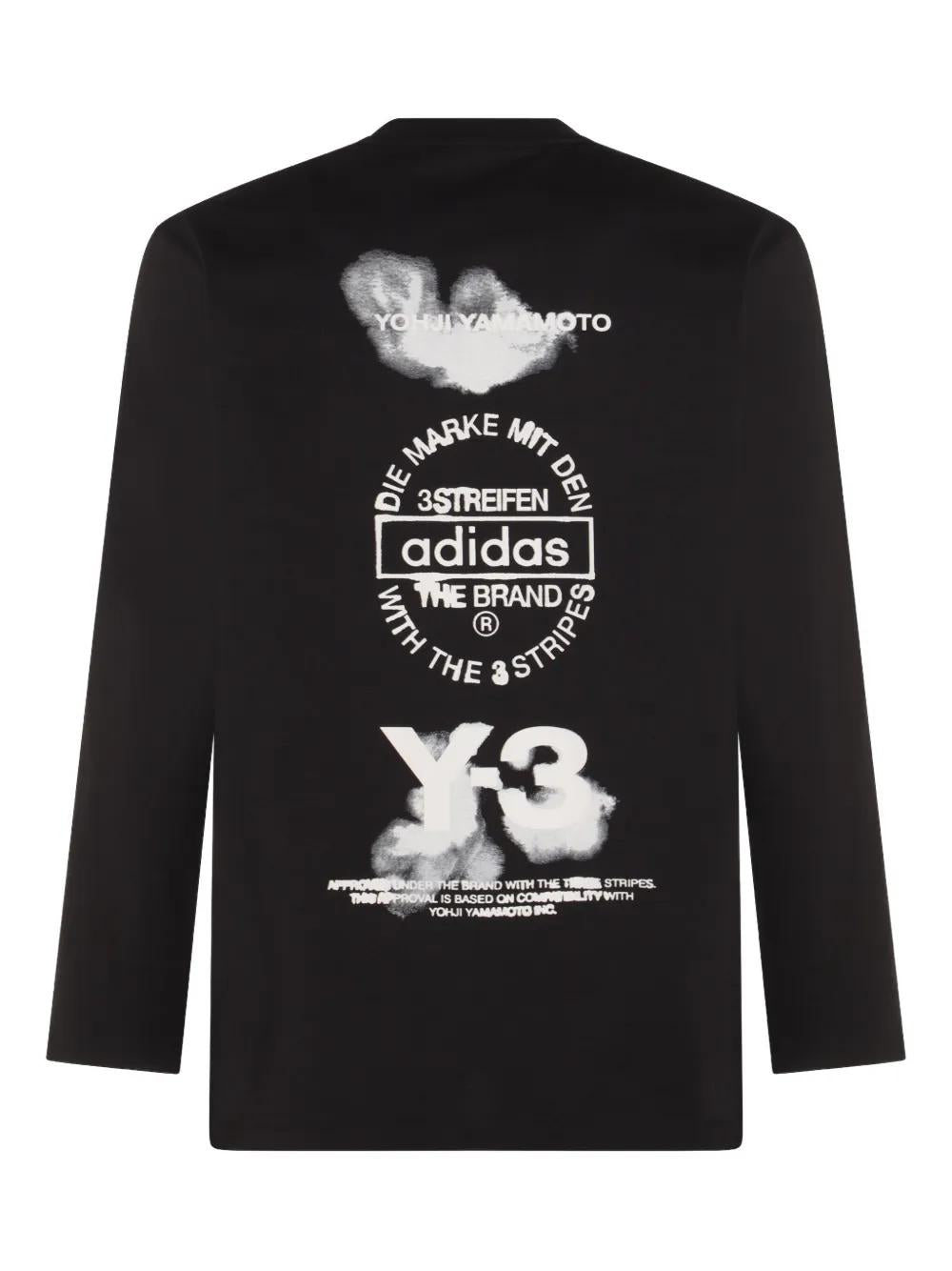 Y-3 Long Sleeve Logo Cotton T-Shirt