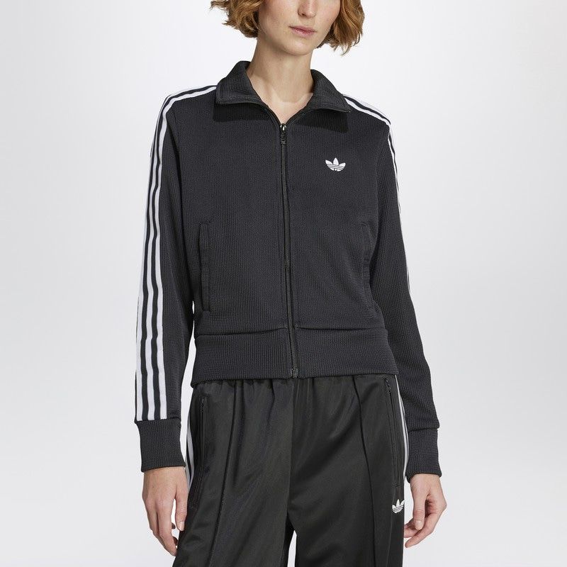 ADIDAS ORIGINALS Zip-Up Sweatshirt with White Stripes for Women