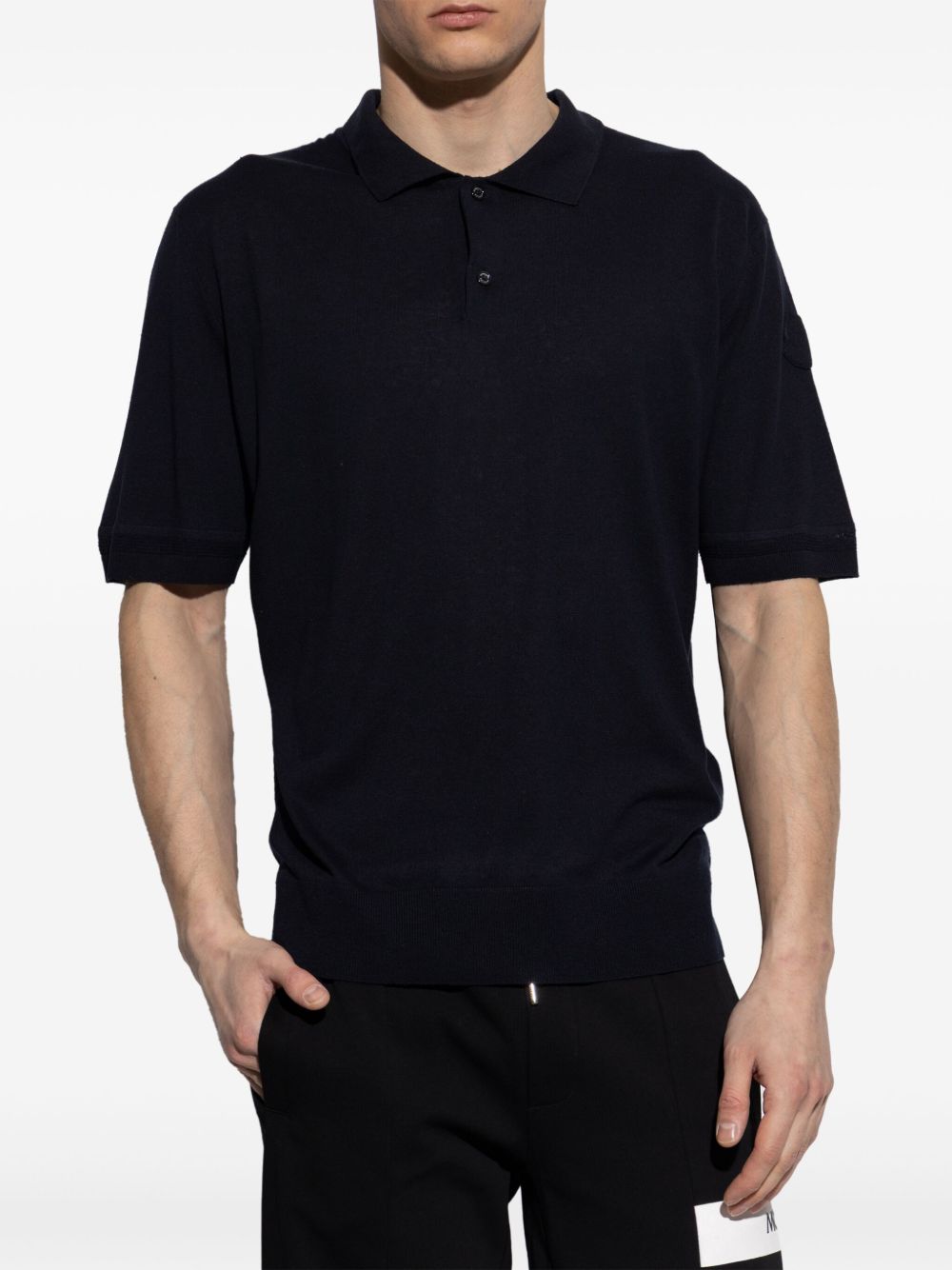 MONCLER Classic Logo Linen and Silk Polo Shirt - SS25