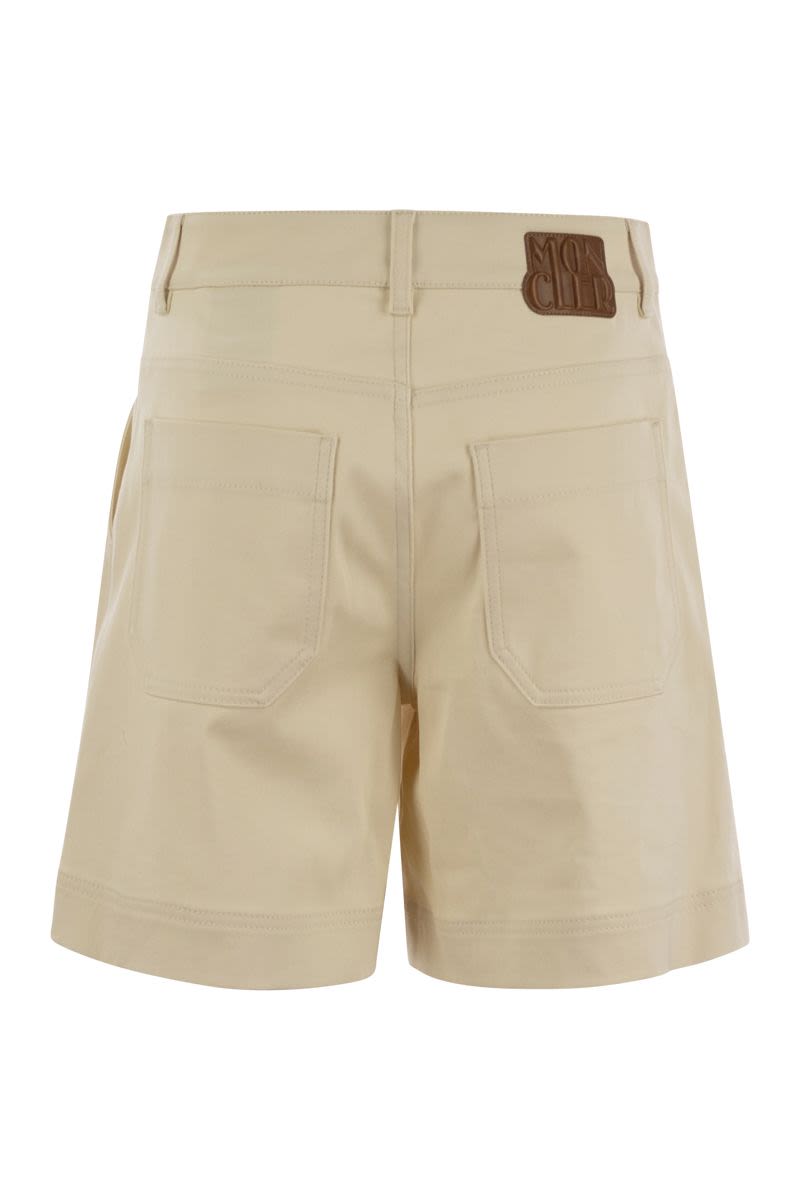 MONCLER Stretch Cotton Gabardine Mini Shorts for Women