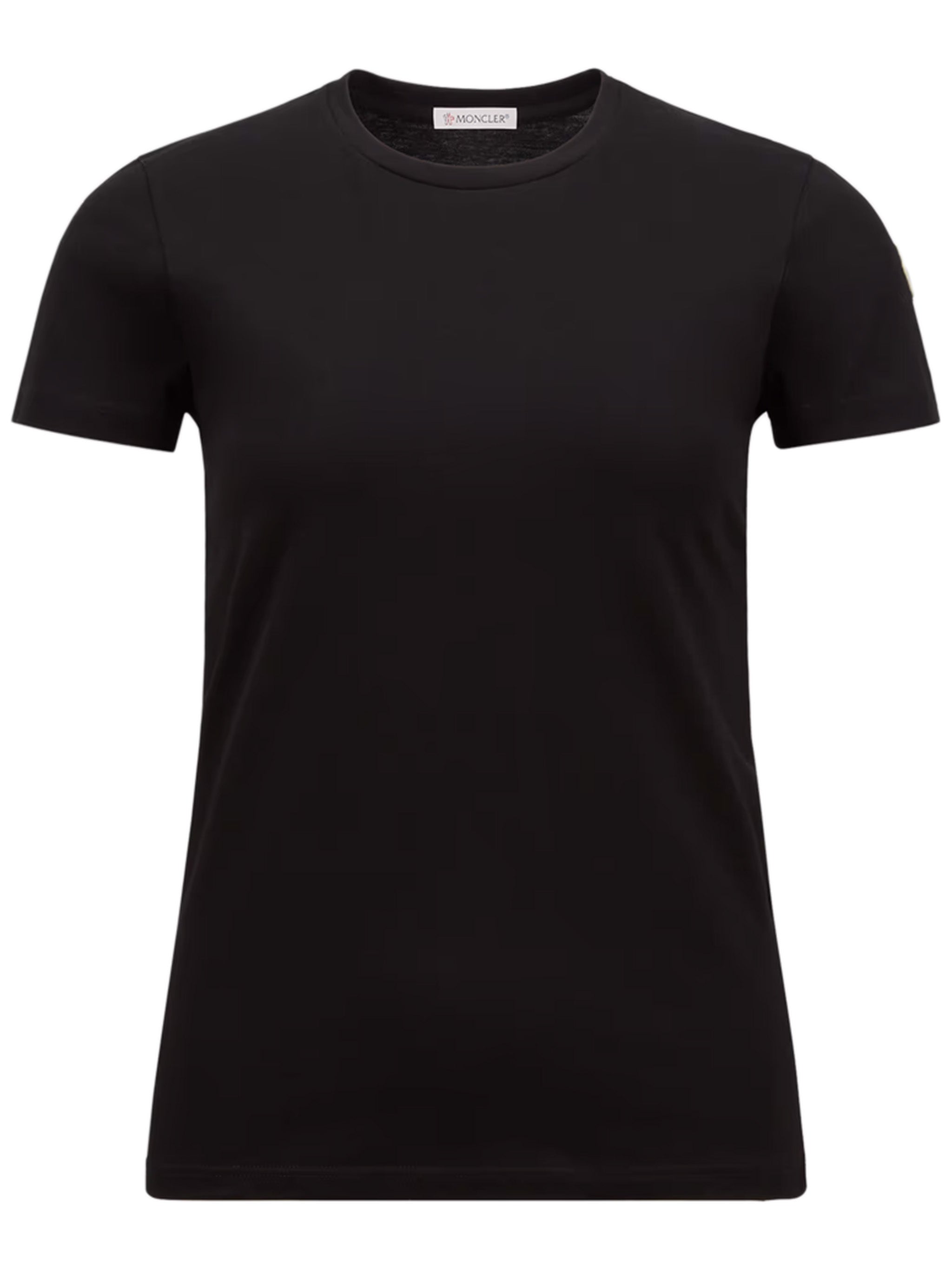 MONCLER Cotton Crew Neck T-Shirt with Logo Patch - Size S