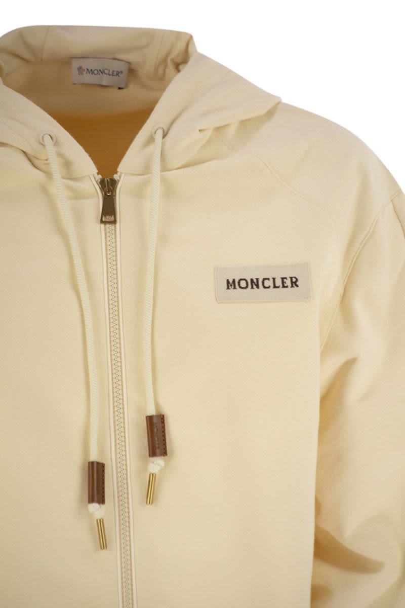 MONCLER Women's Oversized Cotton Hoodie with Puff Sleeves and Zip Closure