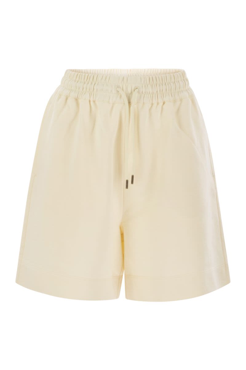 MONCLER Relaxed Cotton Shorts with Logo Patch for Women