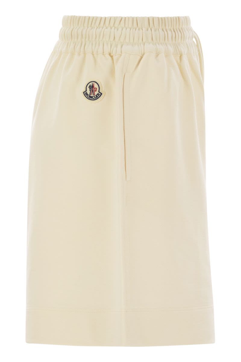 MONCLER Relaxed Cotton Shorts with Logo Patch for Women