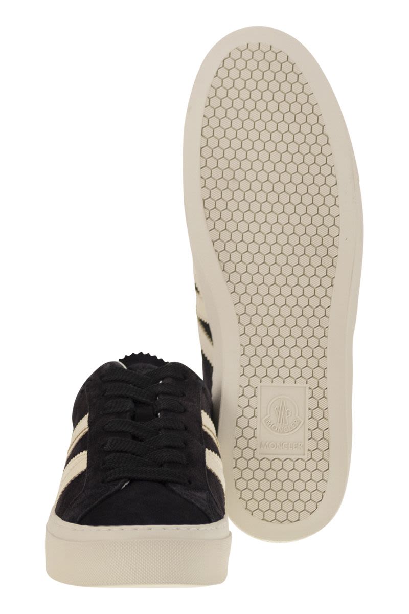 MONCLER Luxury Suede and Nubuck Low Lace-Up Trainers