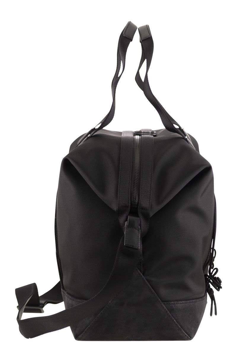 MONCLER Water-Repellent Tech Duffle Handbag with Leather Trim - 53x30x19 CM