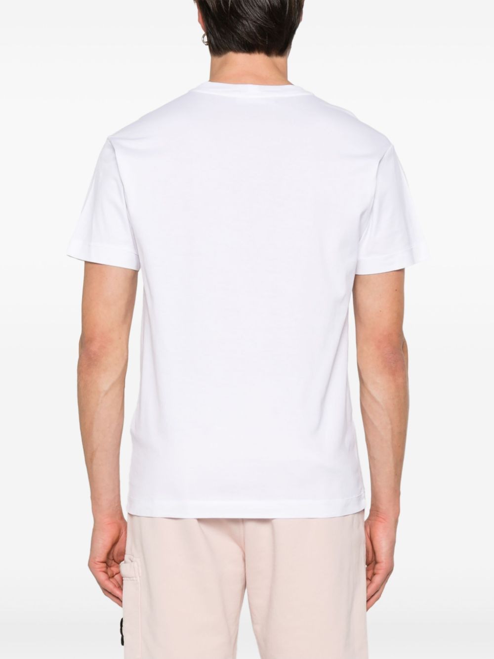 STONE ISLAND Slit Fit Cotton T-Shirt with Logo Patch - SS25