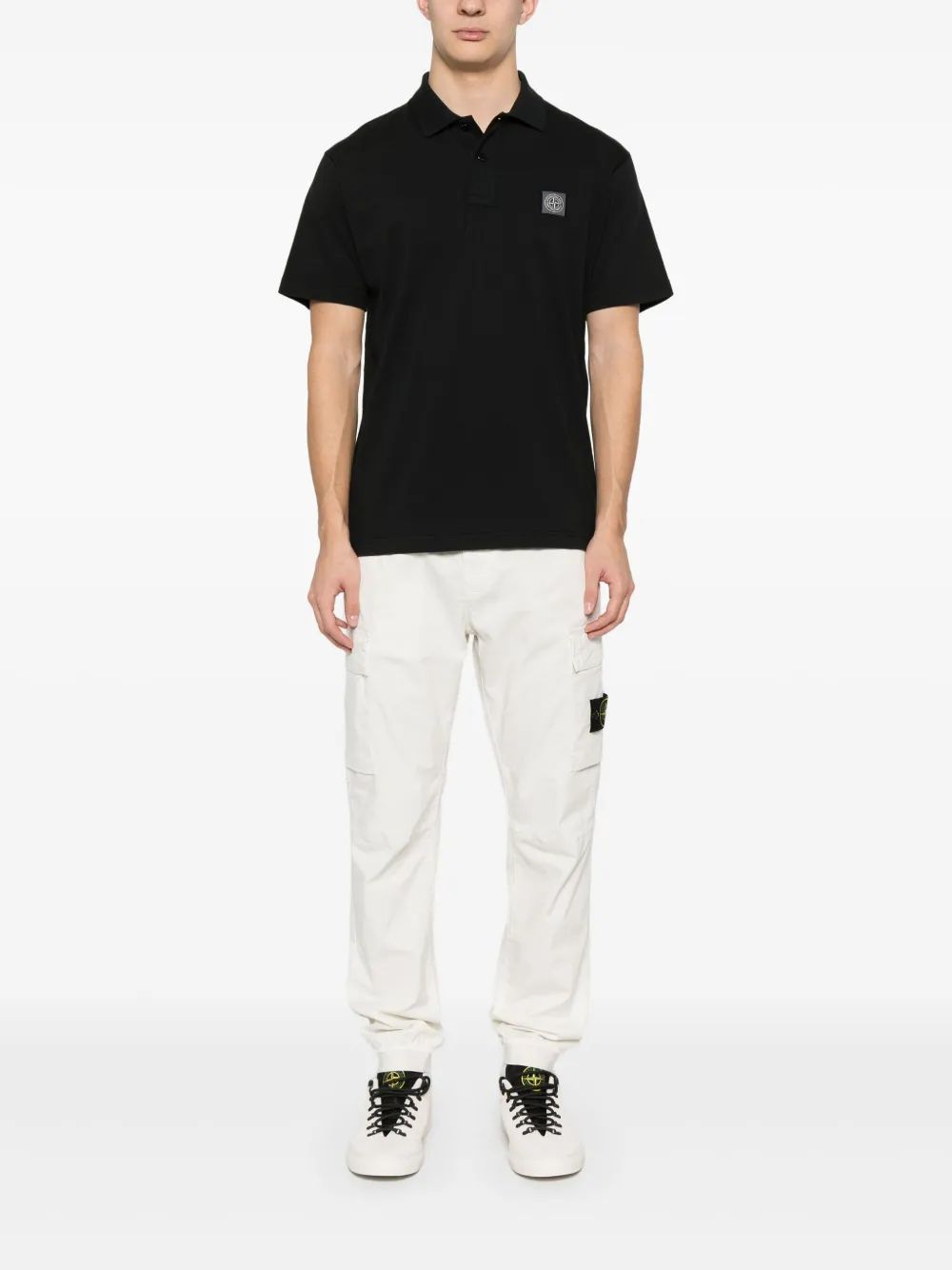 STONE ISLAND Men's Compass Patch Polo Shirt