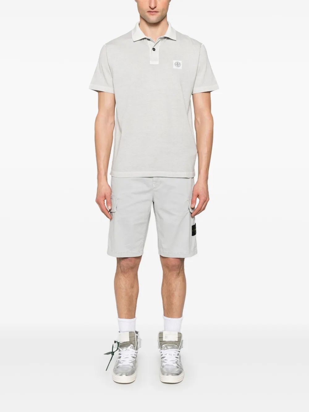 STONE ISLAND Men's Compass Patch Polo Shirt