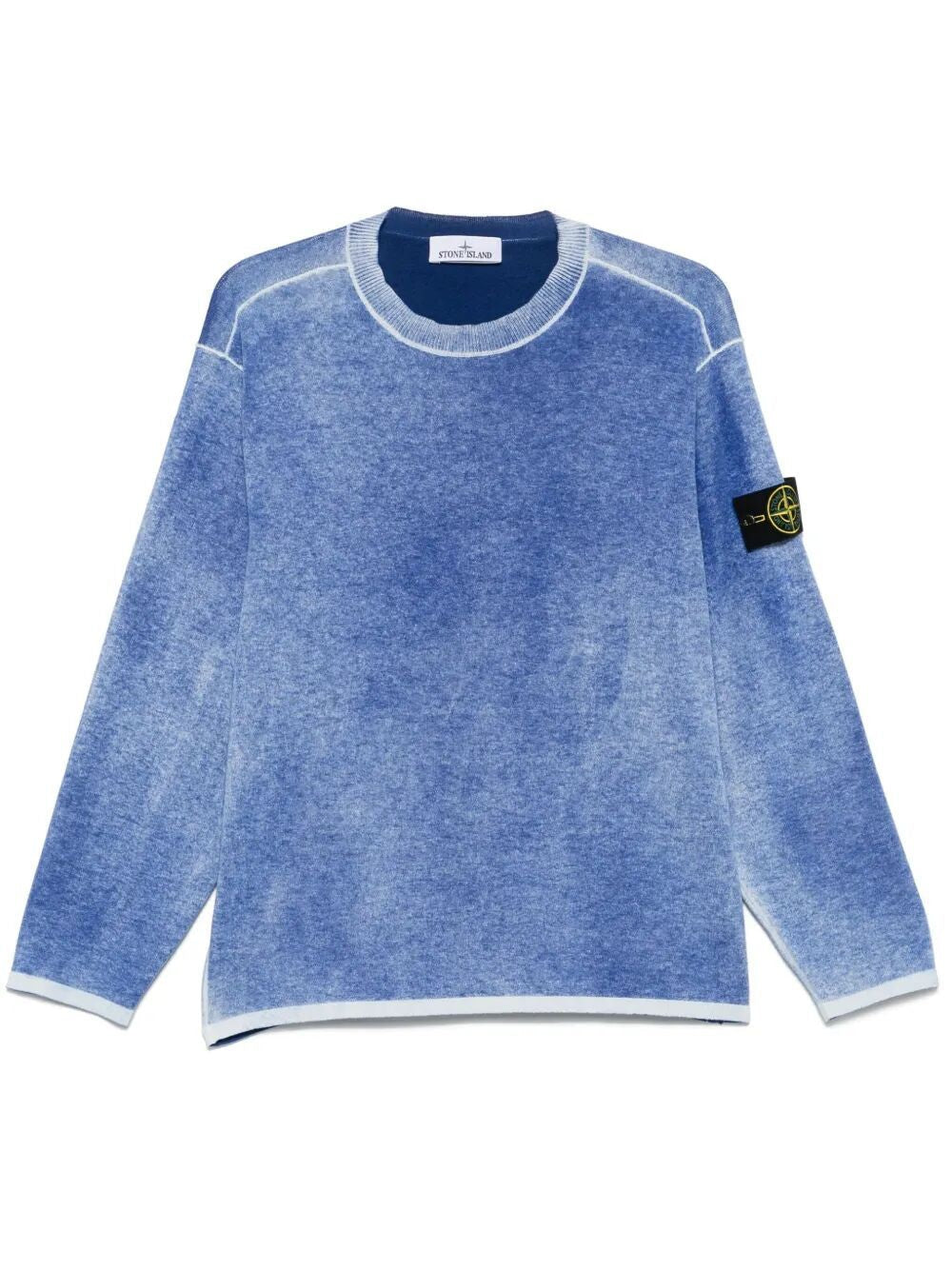 STONE ISLAND Raw Hand Light Cotton Crewneck Jumper with Airbrushed Interior - SS25