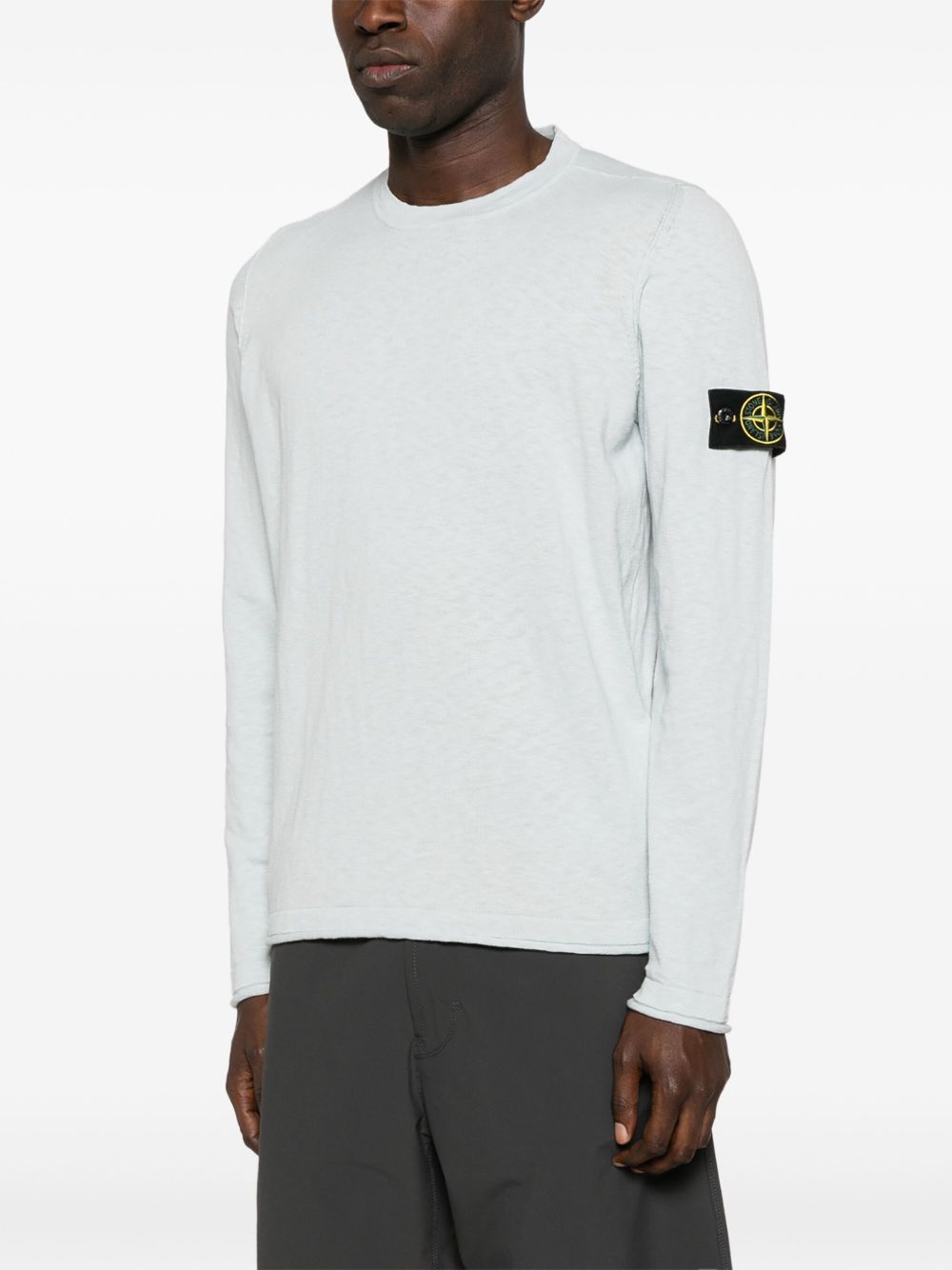 STONE ISLAND Logo Cotton Crewneck Sweater - Men's