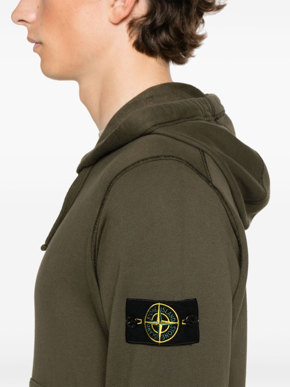 STONE ISLAND Men's Logo Cotton Zipped Hoodie