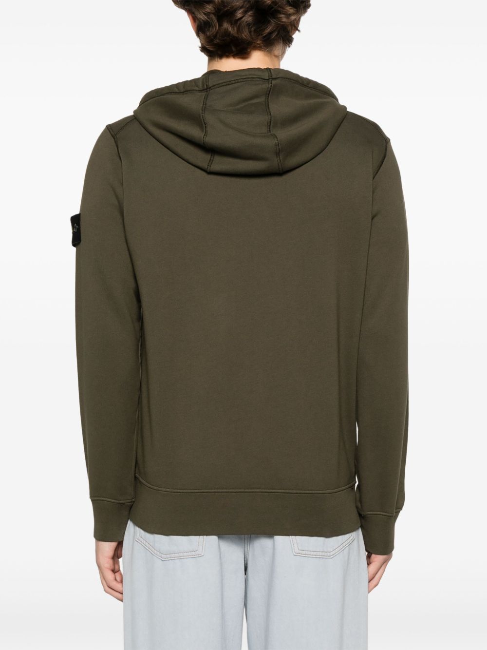 STONE ISLAND Men's Logo Cotton Zipped Hoodie