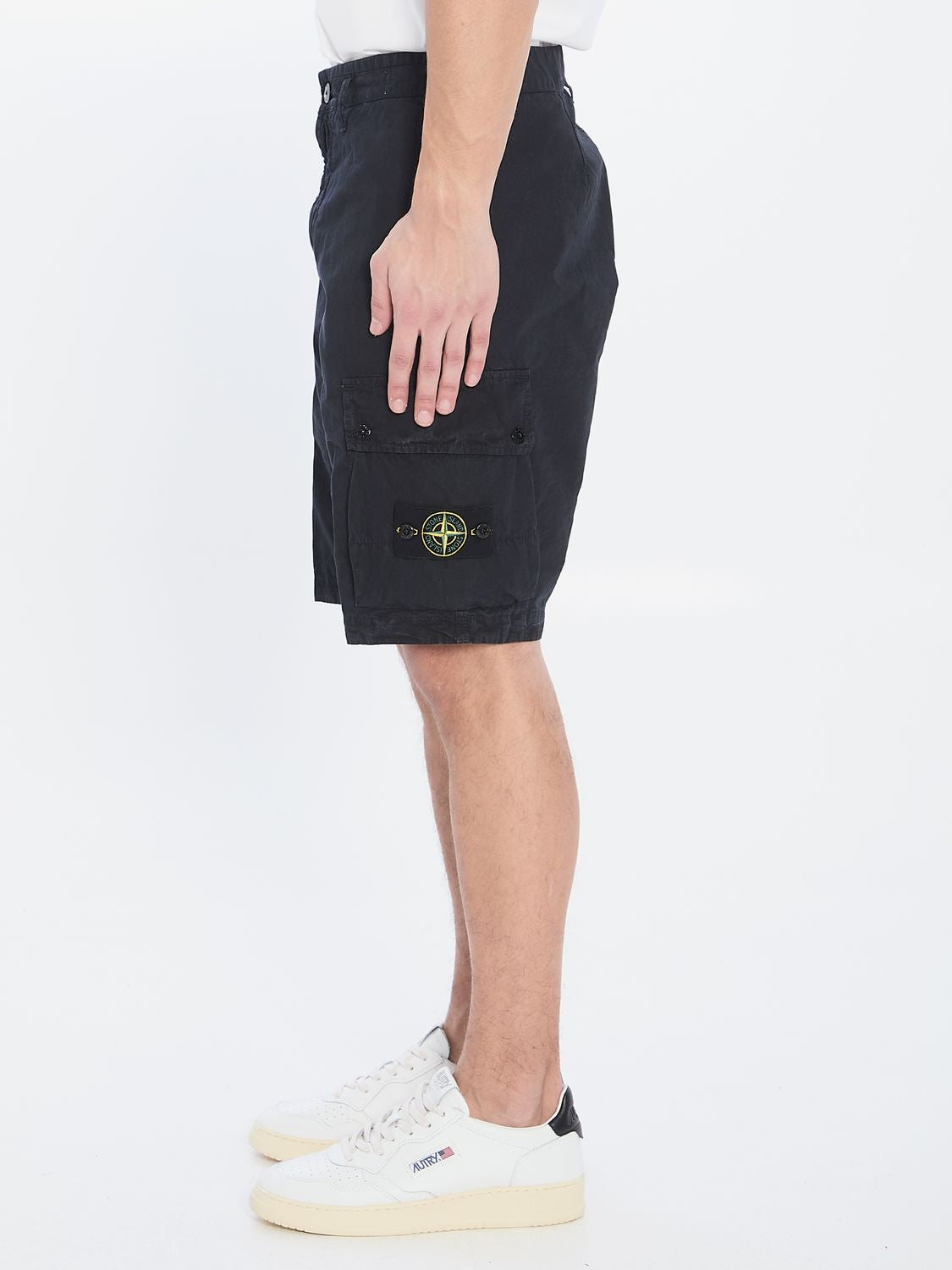 STONE ISLAND Cotton Cargo Shorts for Men