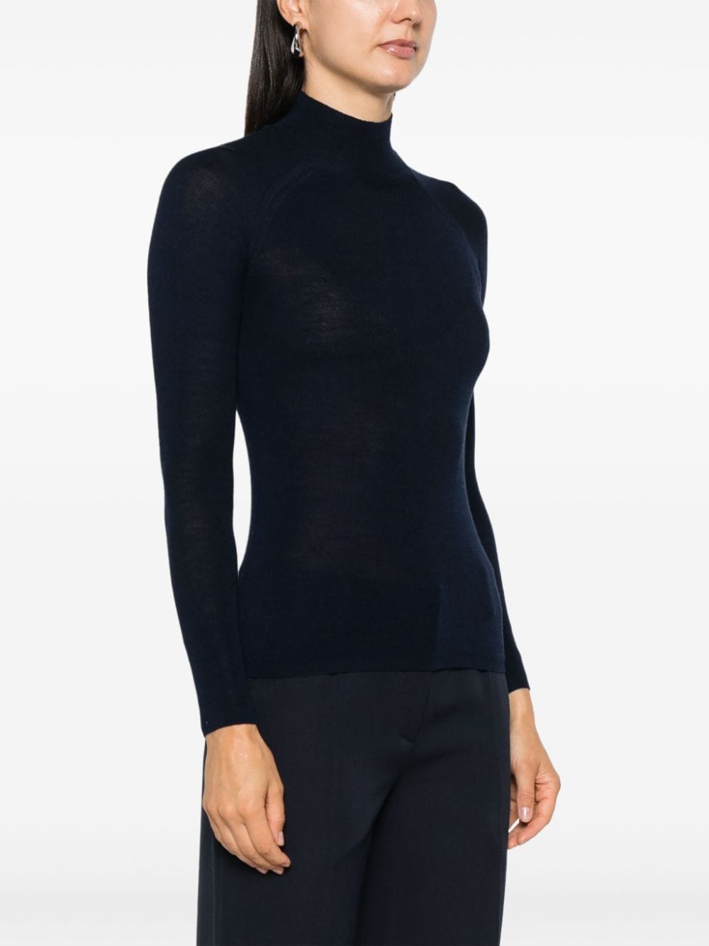 MAJESTIC High-Neck Merino and Silk Blend Sweater