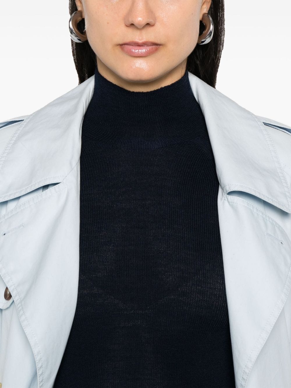 MAJESTIC High-Neck Merino and Silk Blend Sweater