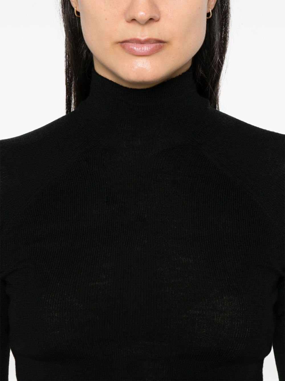 MAJESTIC Wool and Silk Blend High-Neck Sweater