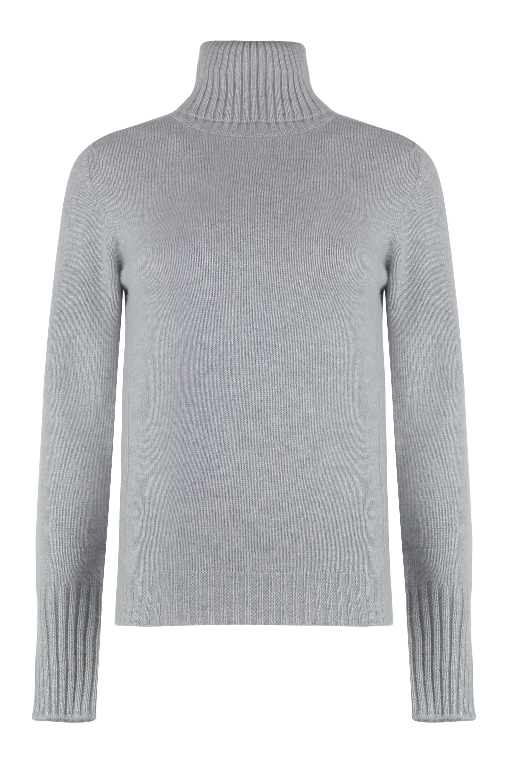 THE (ALPHABET) Cashmere Turtleneck Pullover with Ribbed Knit Edges