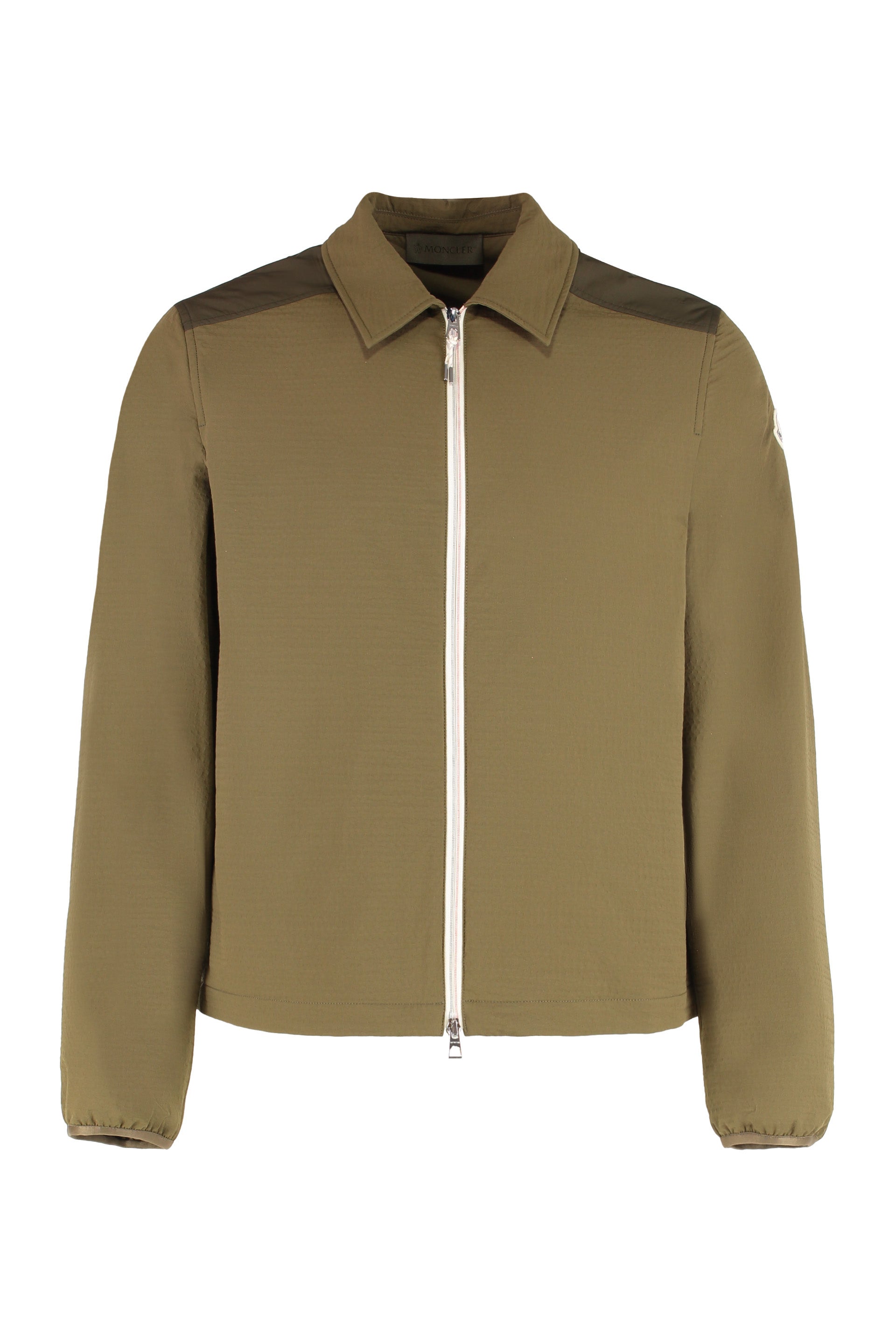 MONCLER Quilted Seersucker Shirt with Double-Slider Zip - FW25