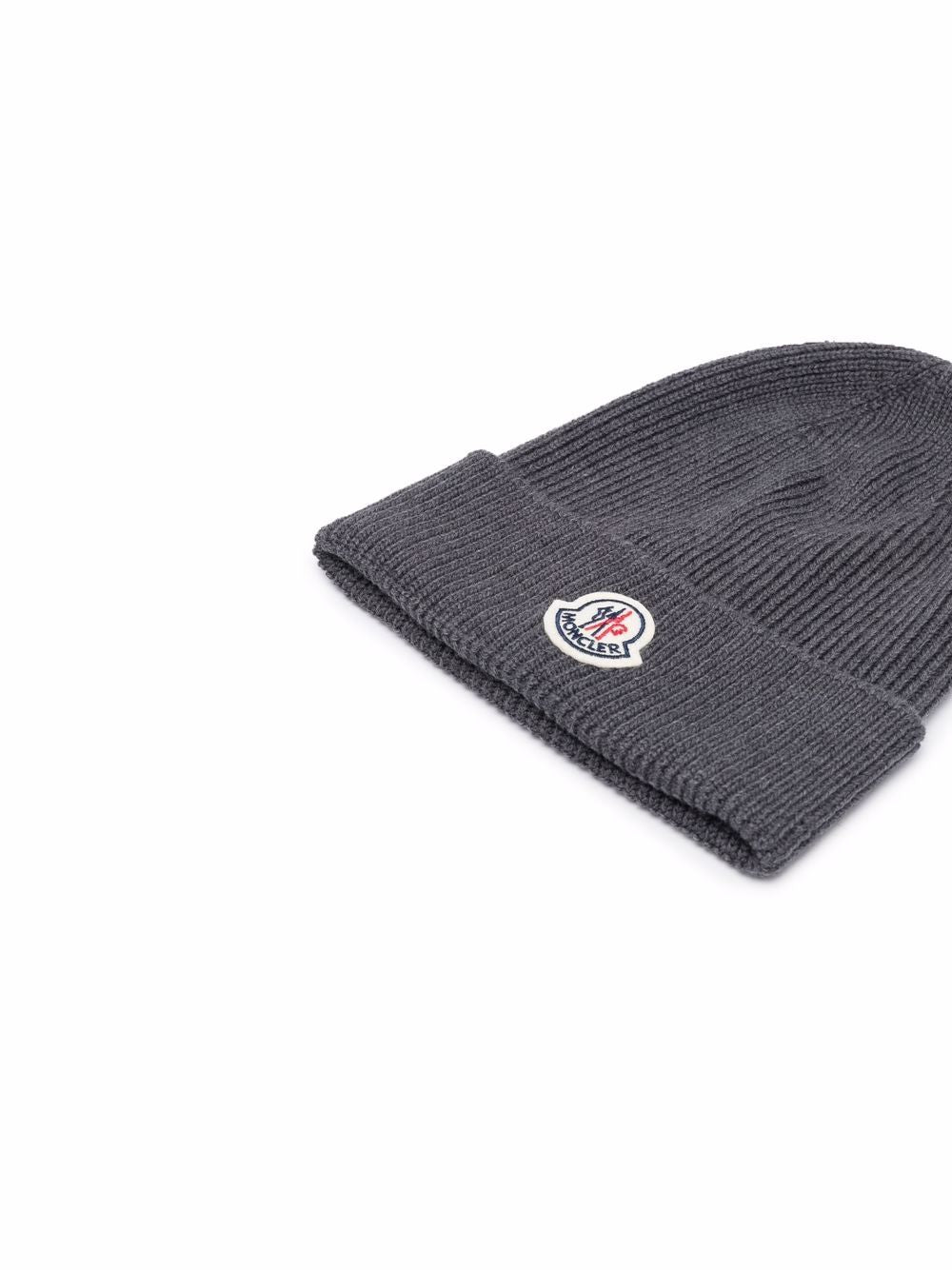 MONCLER Ribbed Virgin Wool Beanie for Men