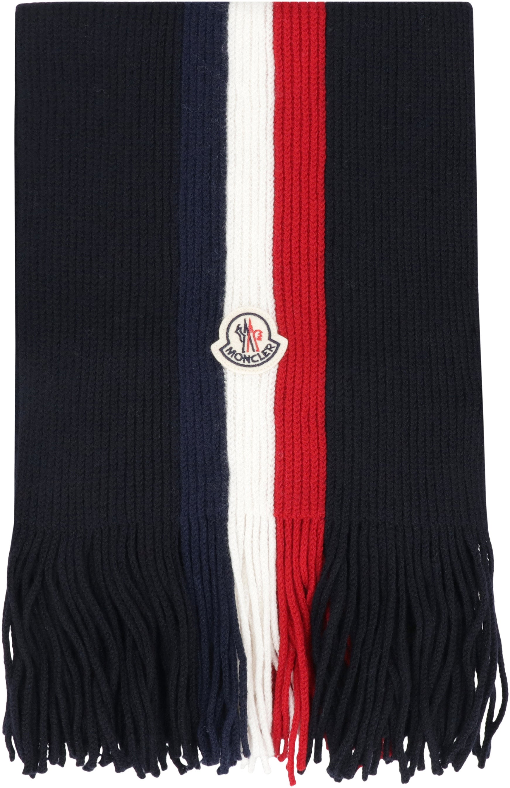 MONCLER Tri-Colored Wool Scarf - Timeless Accessory