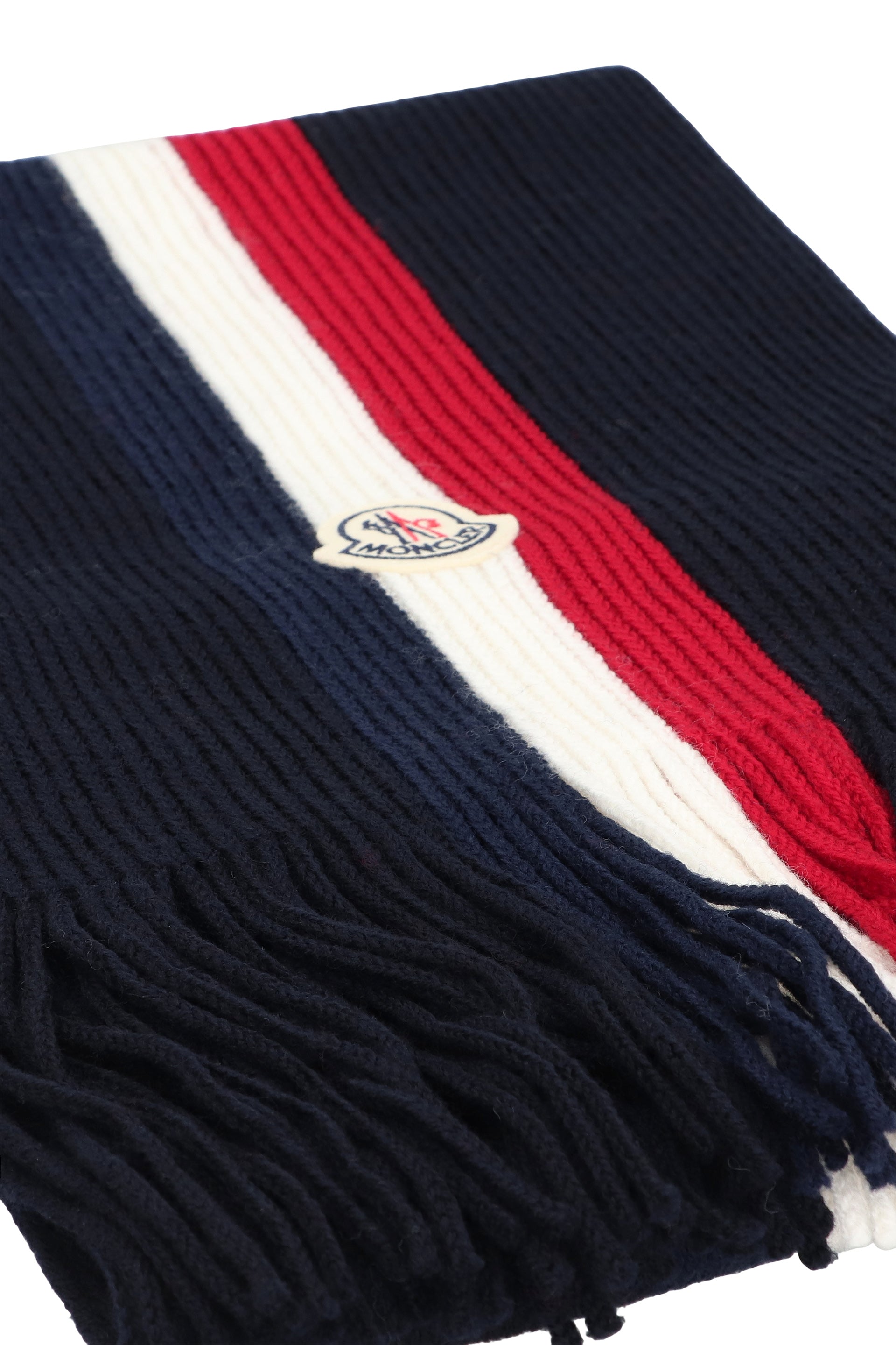 MONCLER Tri-Colored Wool Scarf - Timeless Accessory