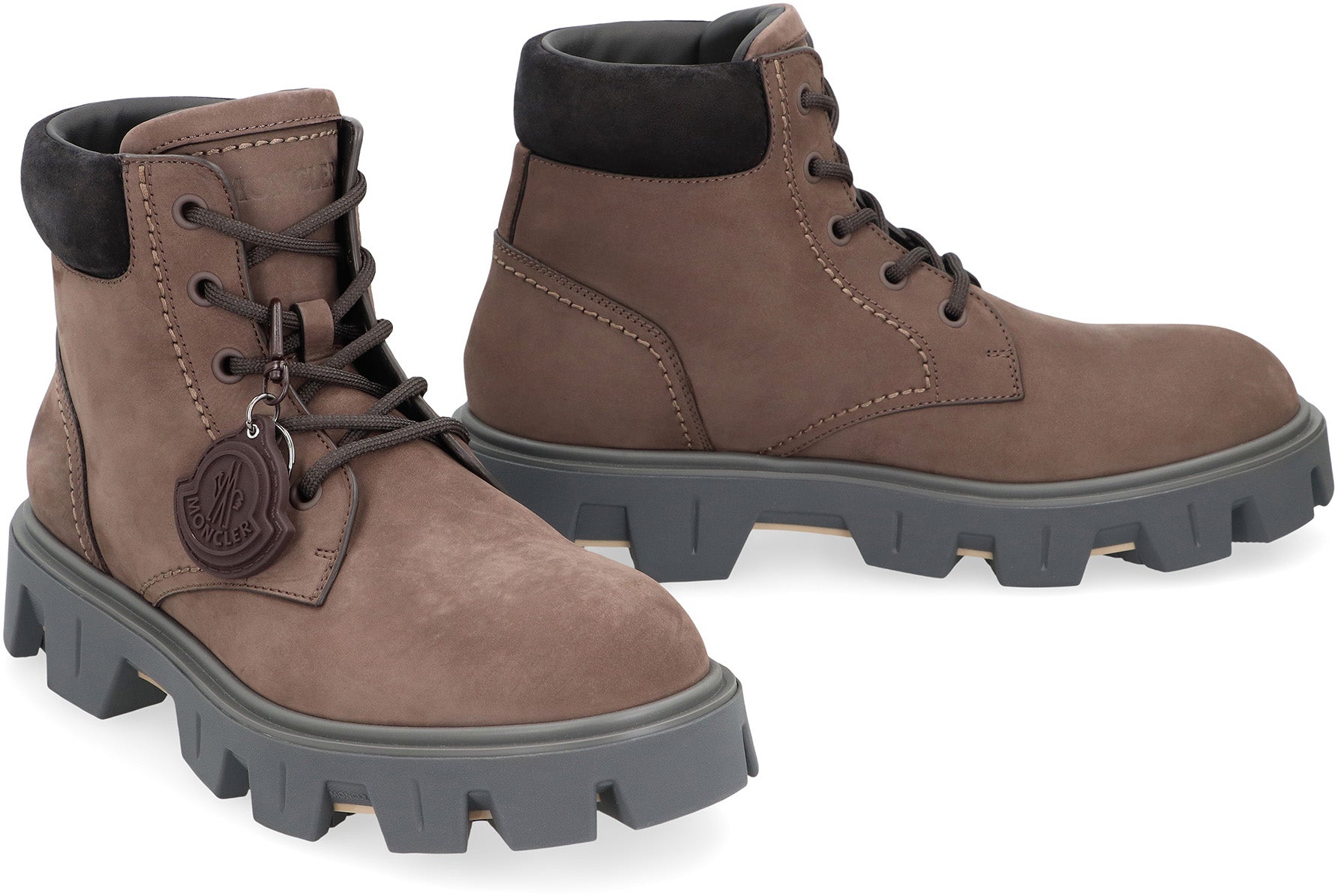 MONCLER Peak City Leather Lace-Up Boots