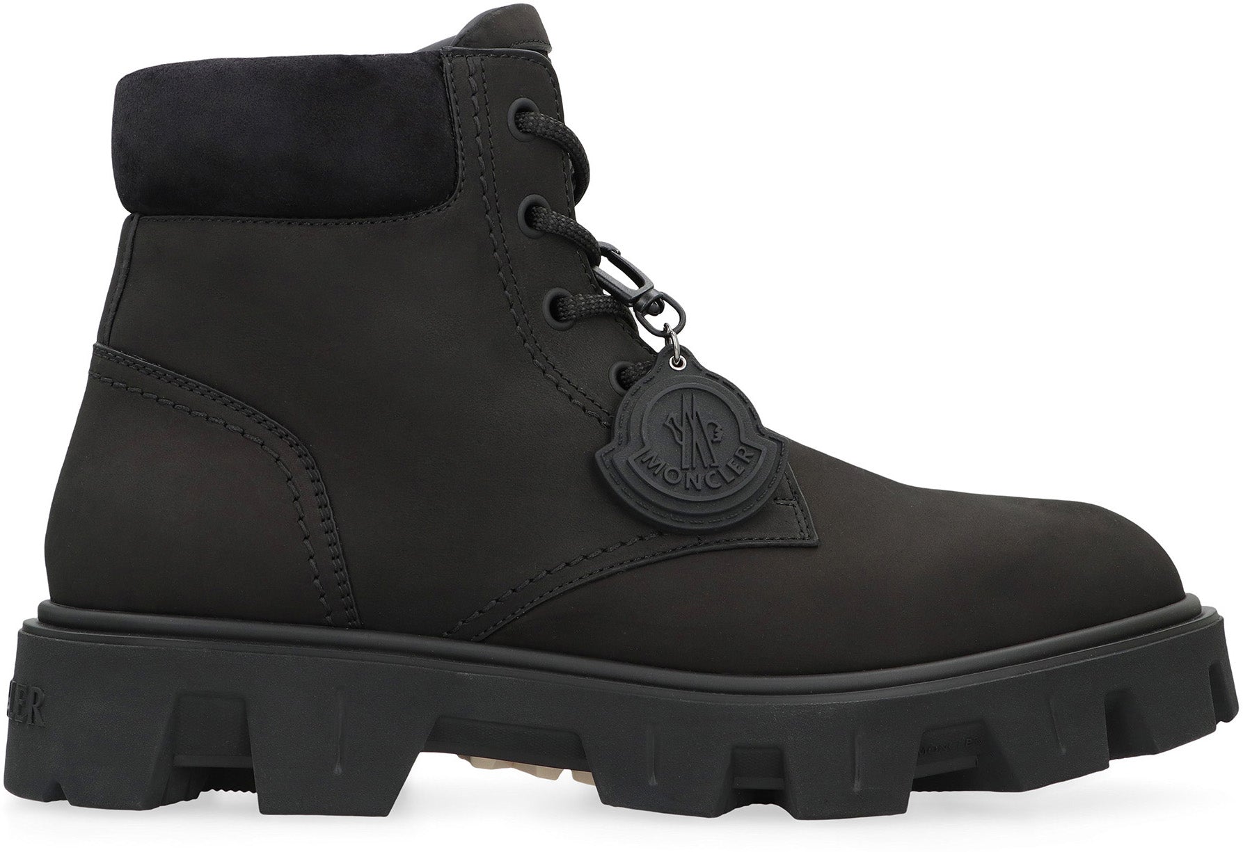 MONCLER Lace-Up Suede Leather Peak City Boots - 13.5 CM Height