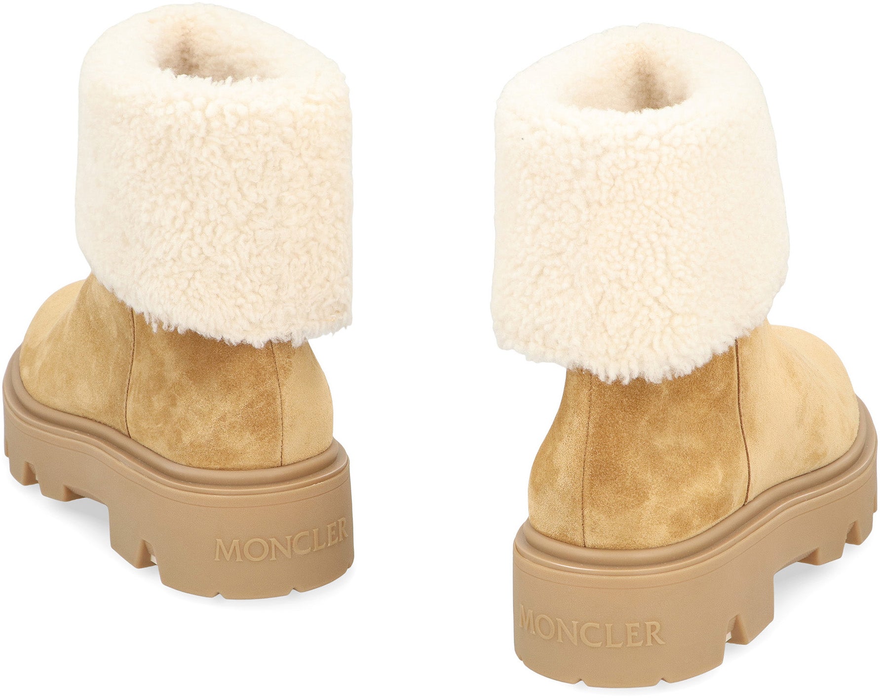 MONCLER Suede and Shearling Ankle Boots for Women