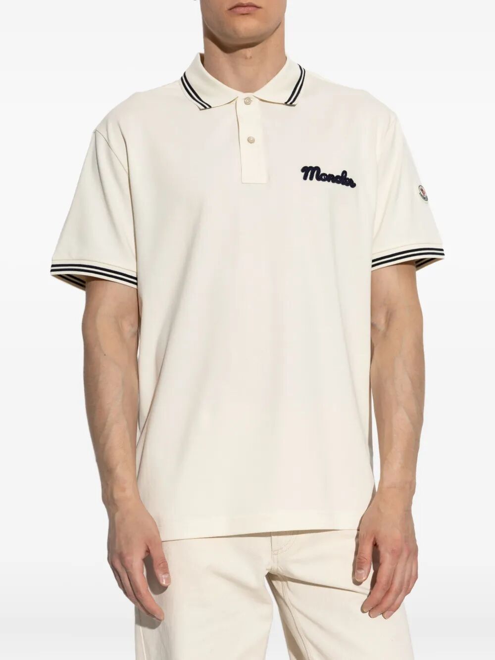 MONCLER Embroidered Logo Cotton Piqué Polo Shirt