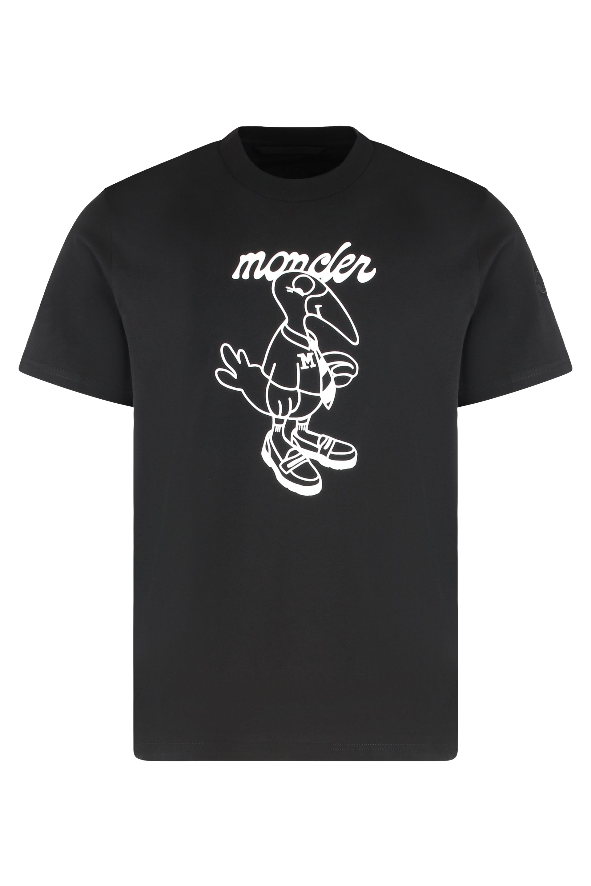 MONCLER Classic Cotton T-Shirt with Bold Front Print