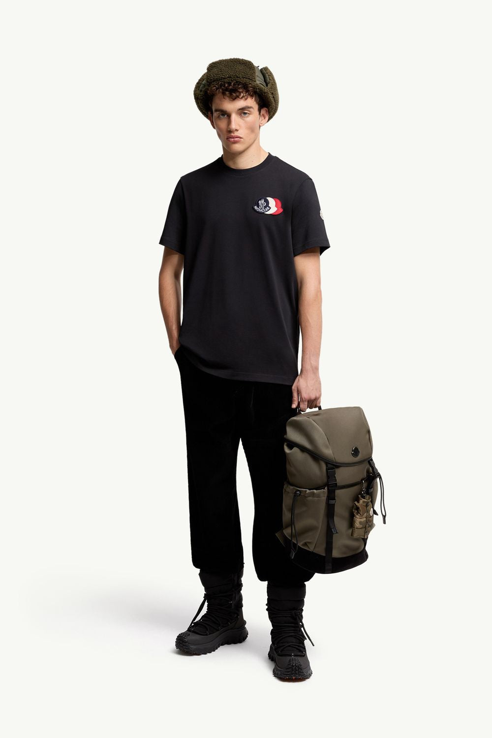 MONCLER Short-Sleeve T-Shirt with Logo Patch